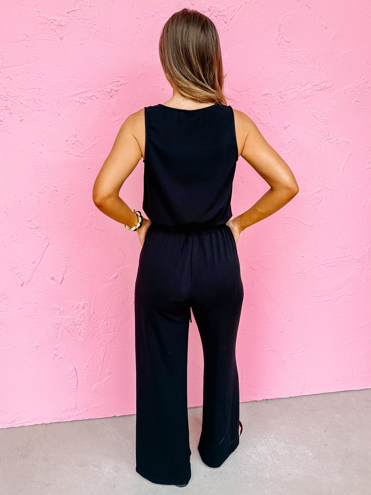 Tenley Modal Knit Jumpsuit-Black