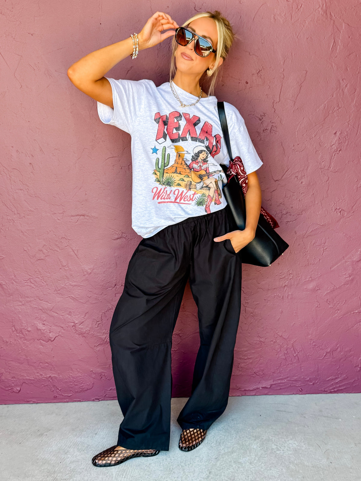 Texas Wild West Oversized Graphic Tee