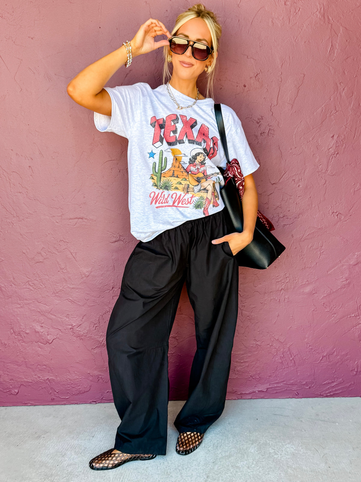 Texas Wild West Oversized Graphic Tee