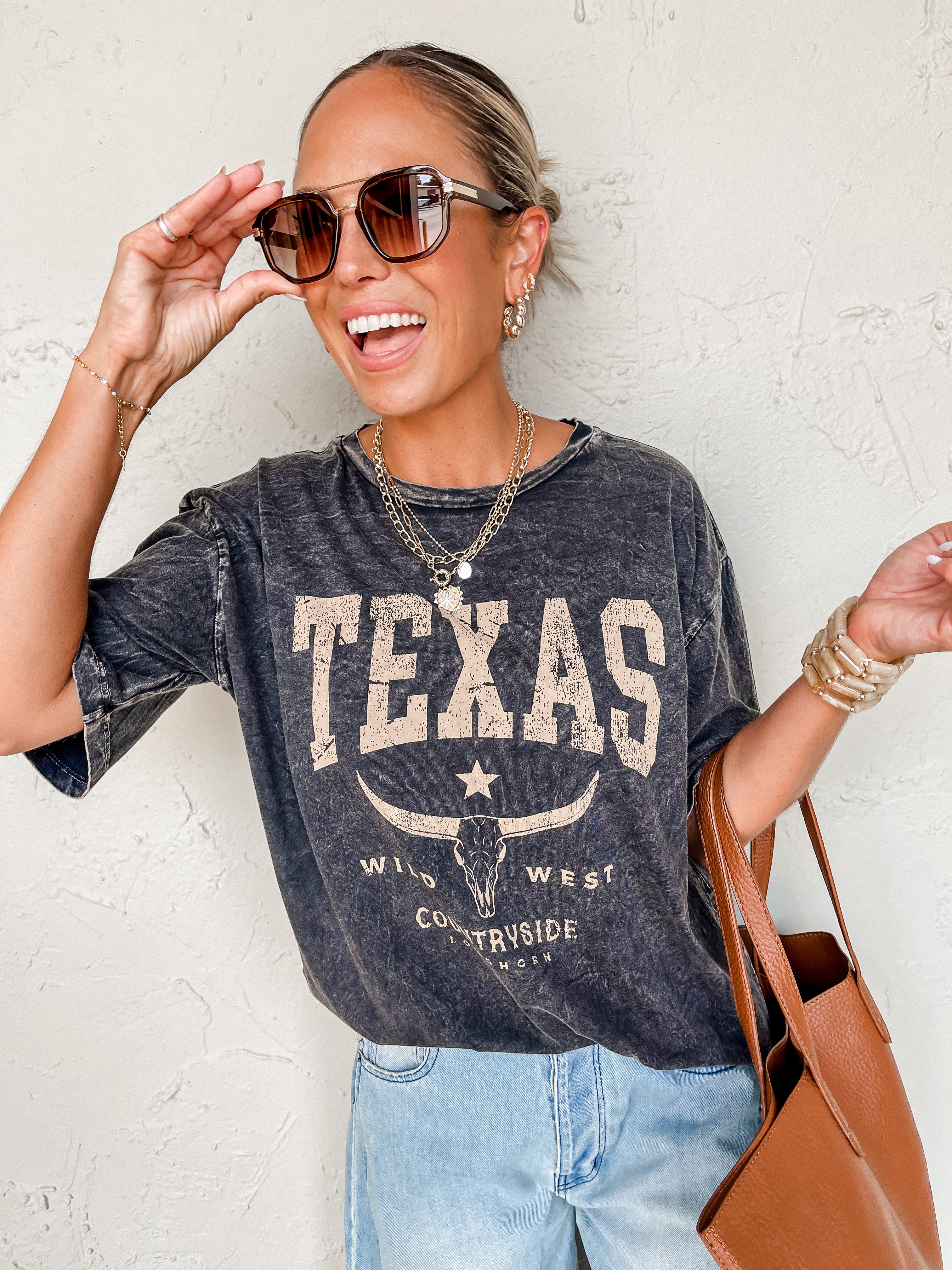 Texas Wild West Oversized Graphic Tee