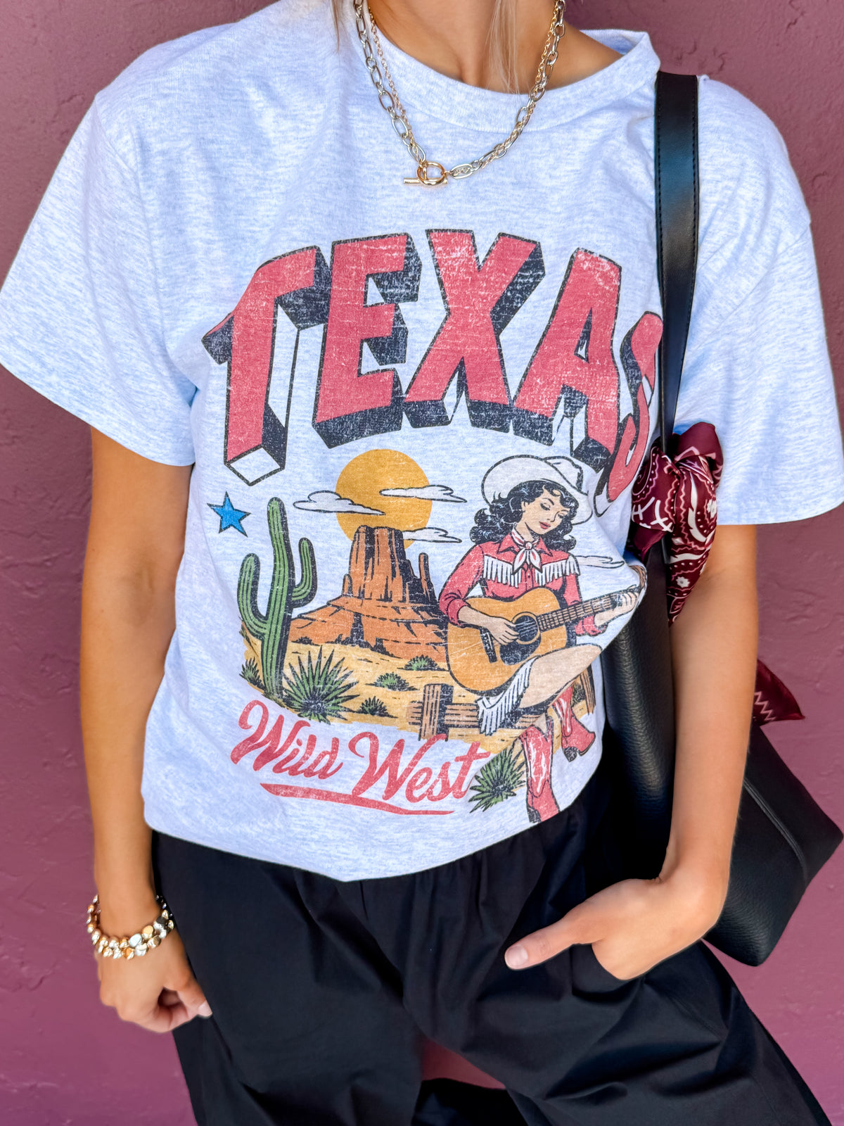 Texas Wild West Oversized Graphic Tee