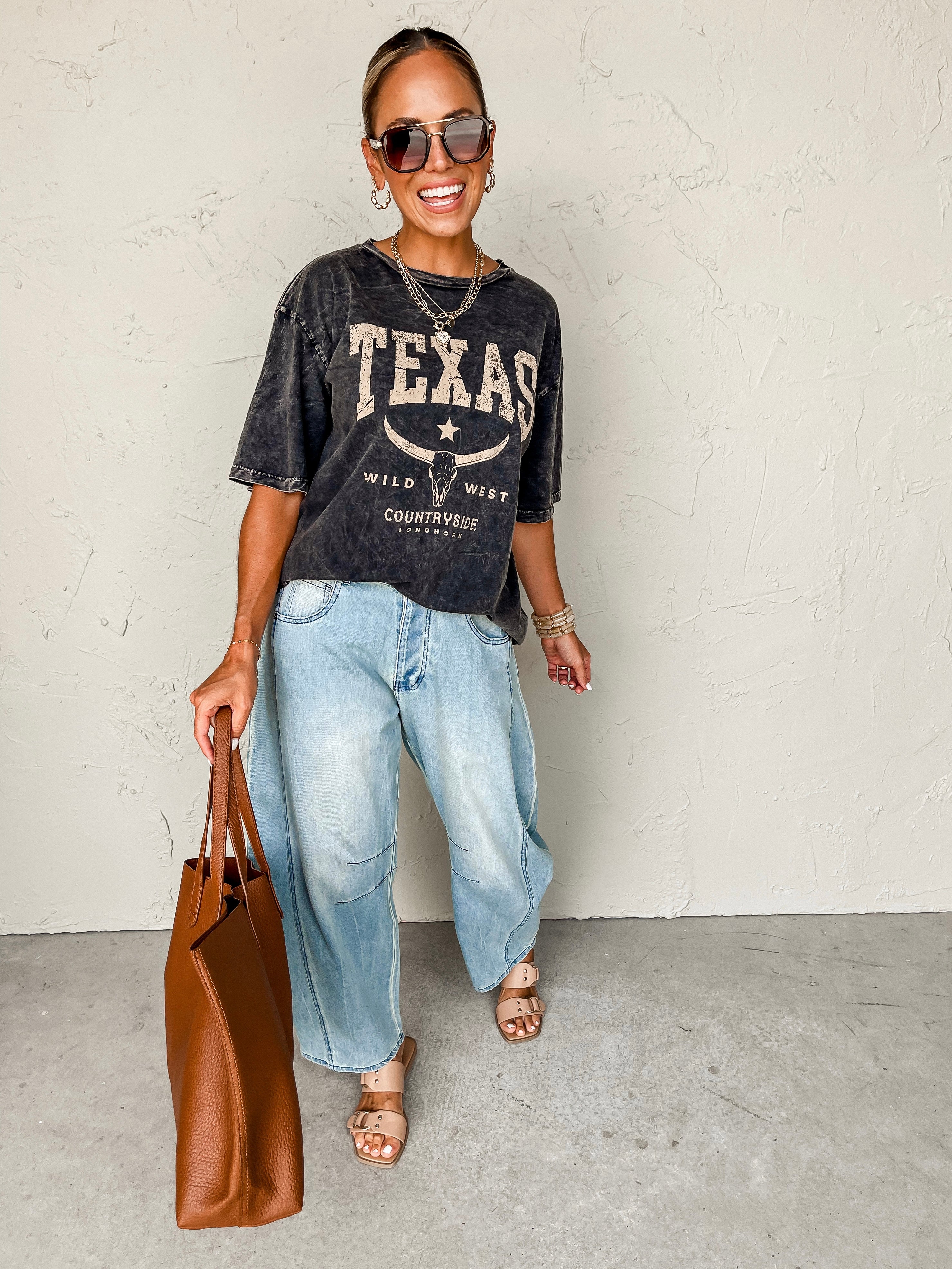 Texas Wild West Oversized Graphic Tee