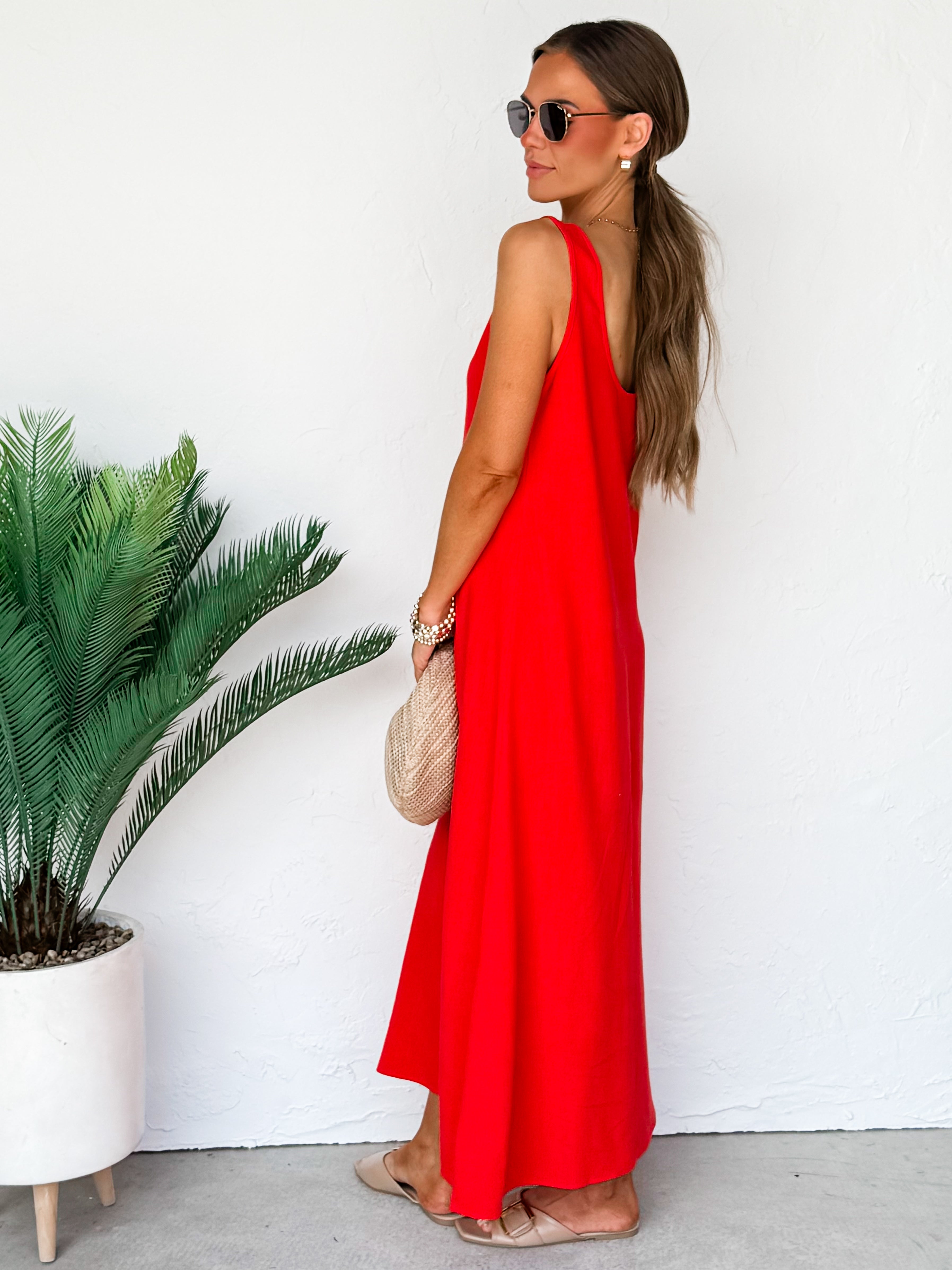 The Forever Sleeveless Linen Dress-Fiesta
