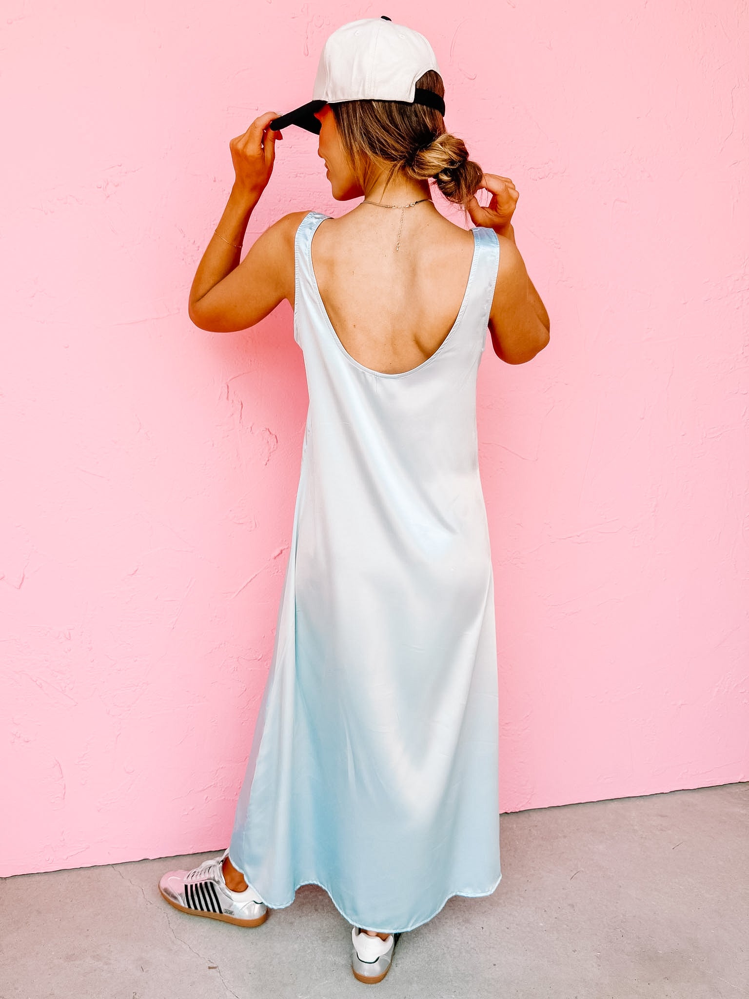 The Forever Sleeveless Slip Dress-Baby Blue L/XL The Forever Sleeveless Slip Dress-Baby Blue L/XL