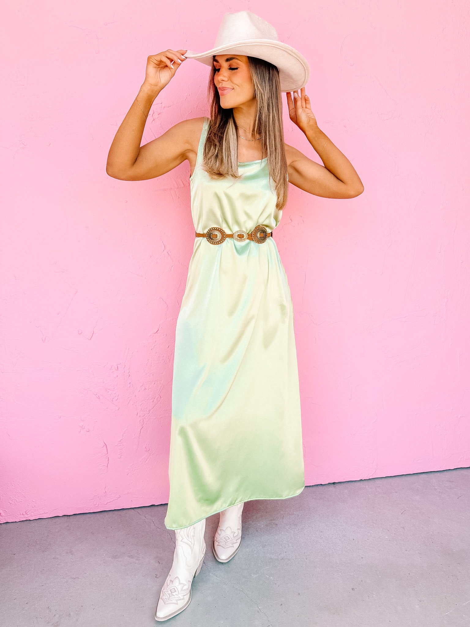 The Forever Sleeveless Slip Dress-Sage