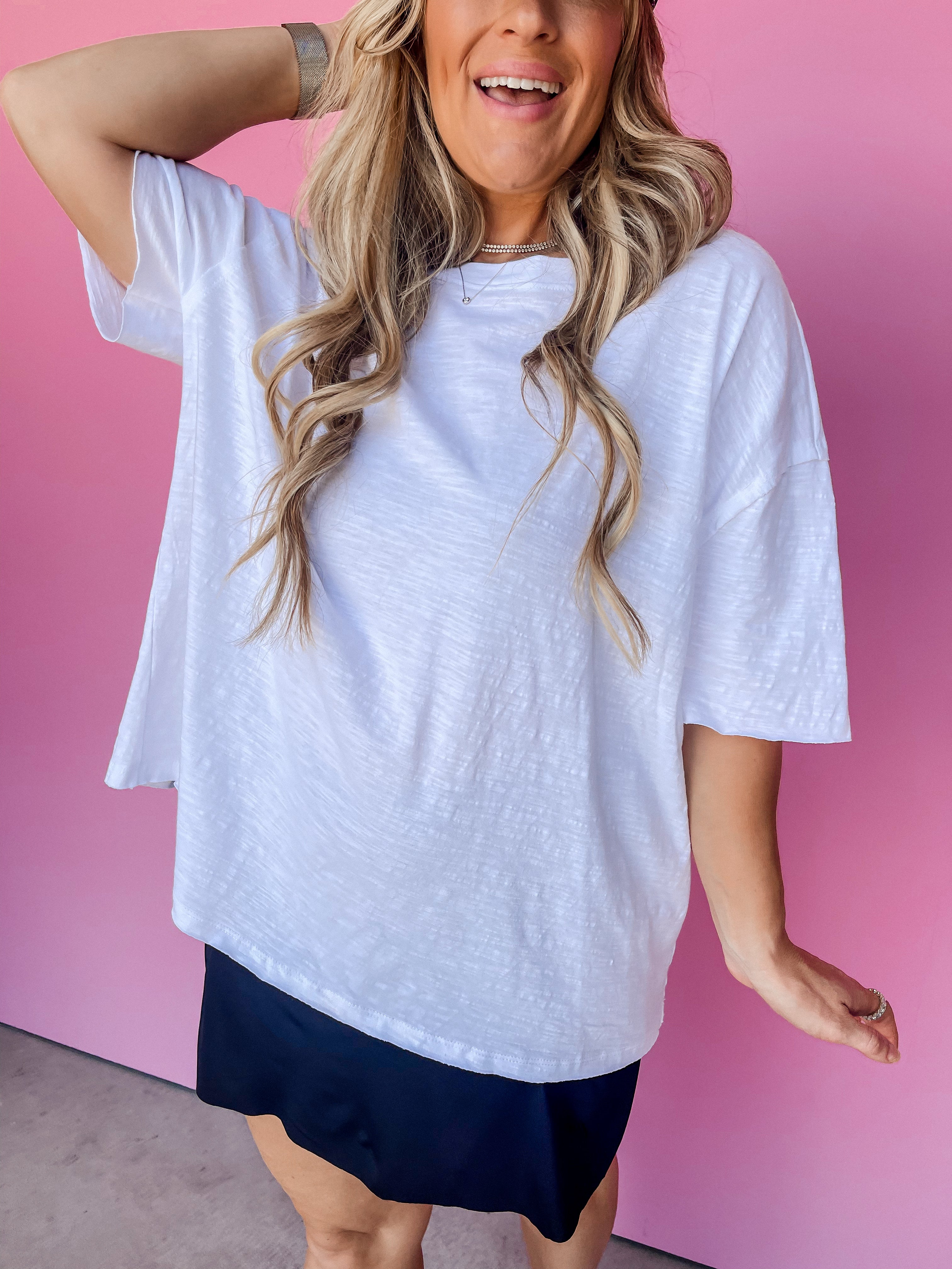 The Fun Side Short Sleeve Top-White