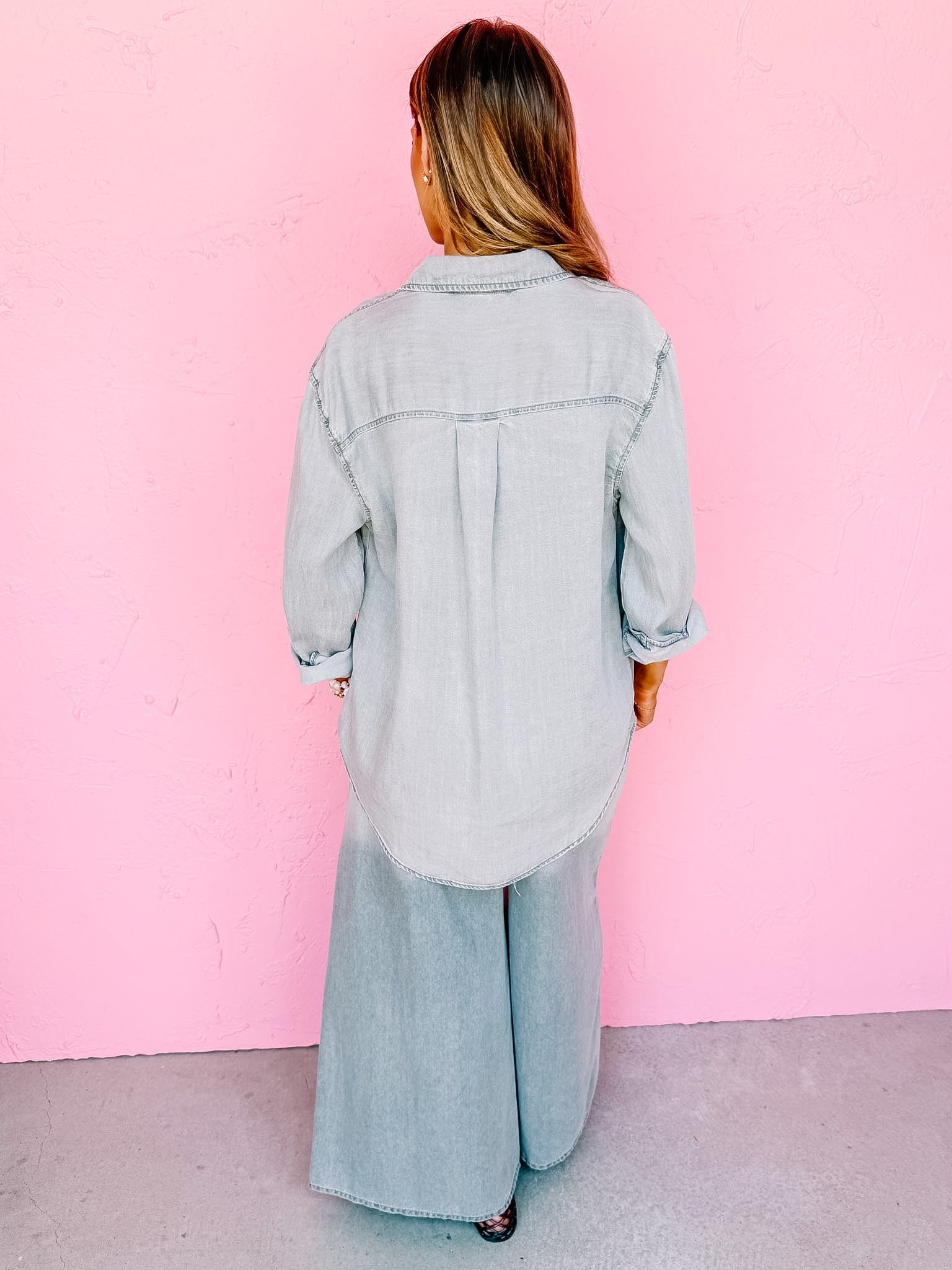 The Graylyn Washed Button Front Top