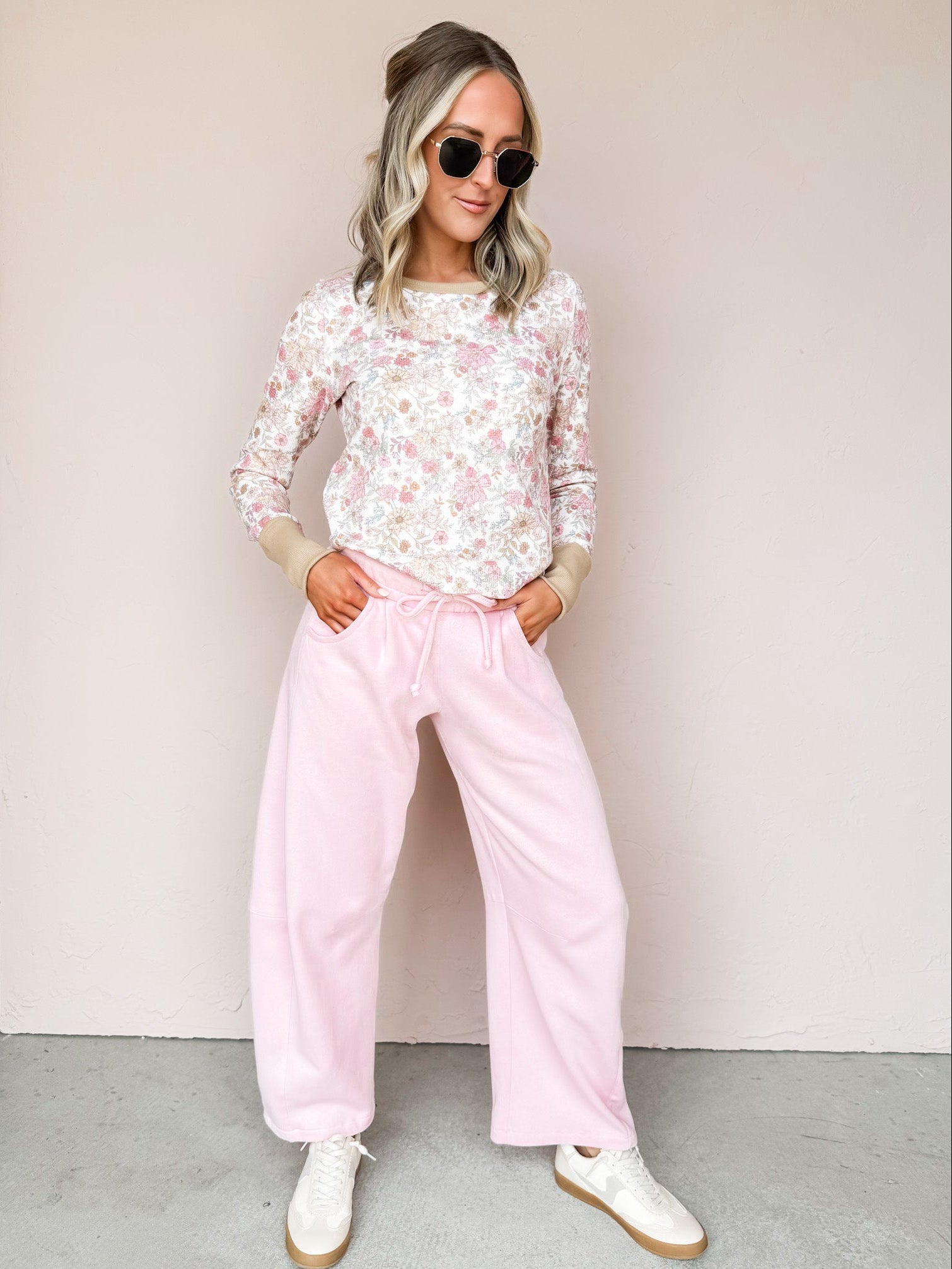 The Johnson Barrel Leg Sweatpants-Pink