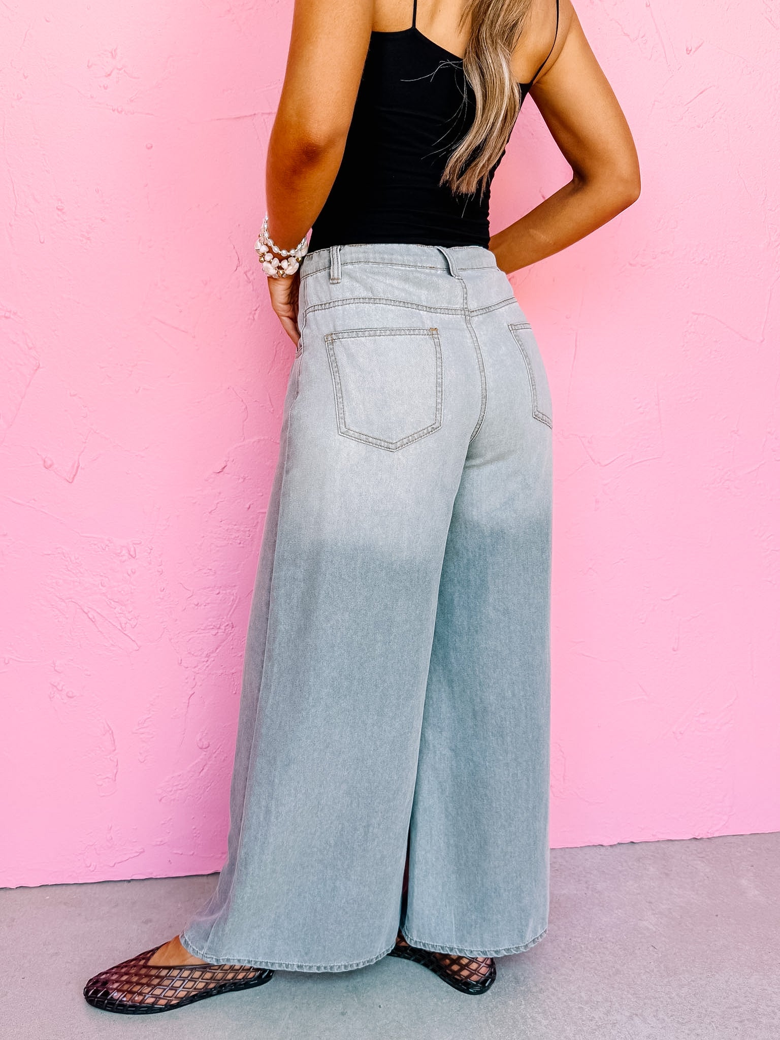 The Knox Wide Leg Denim Cropped Jeans