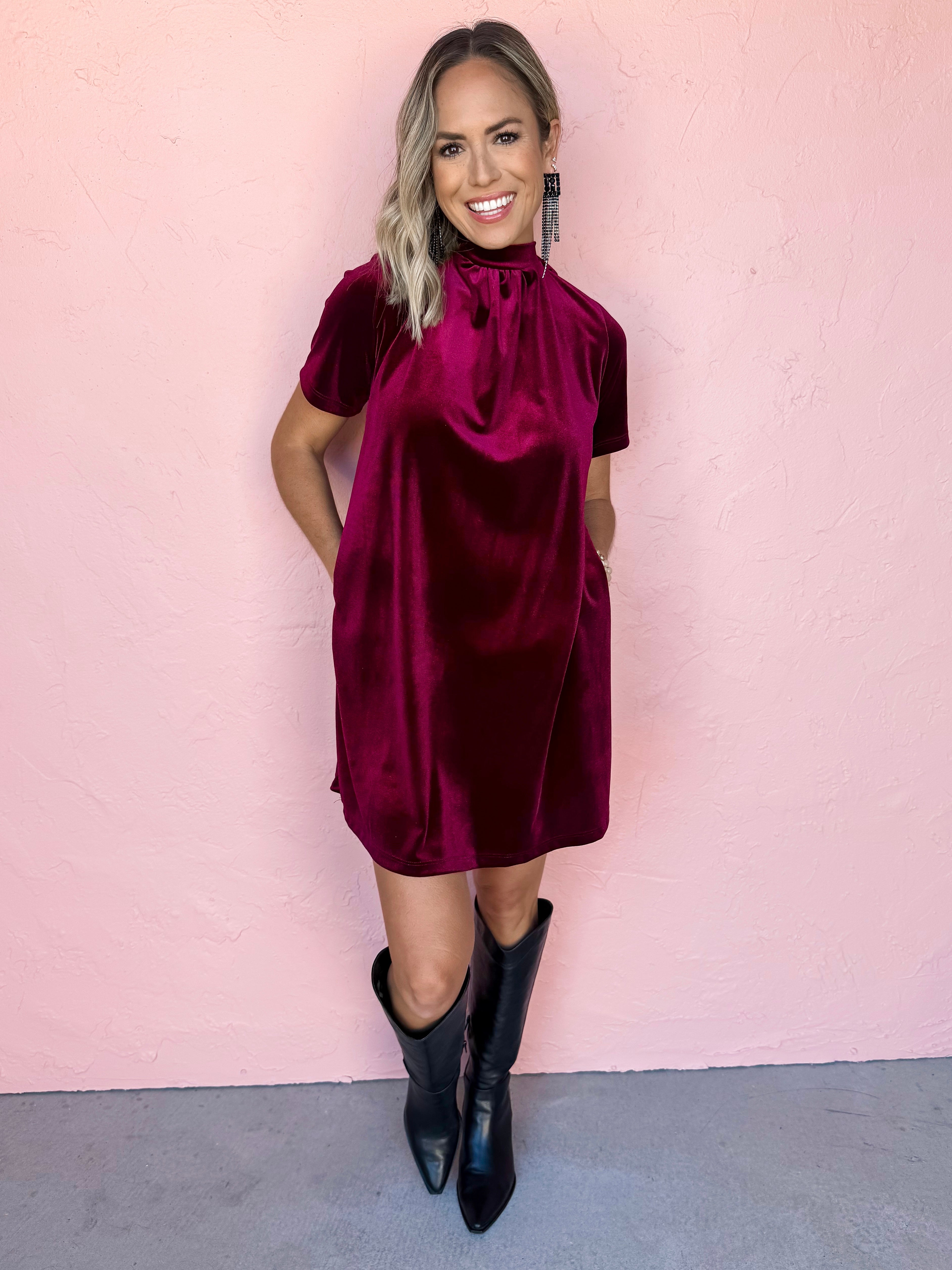 The Only Way Velvet Mini Dress