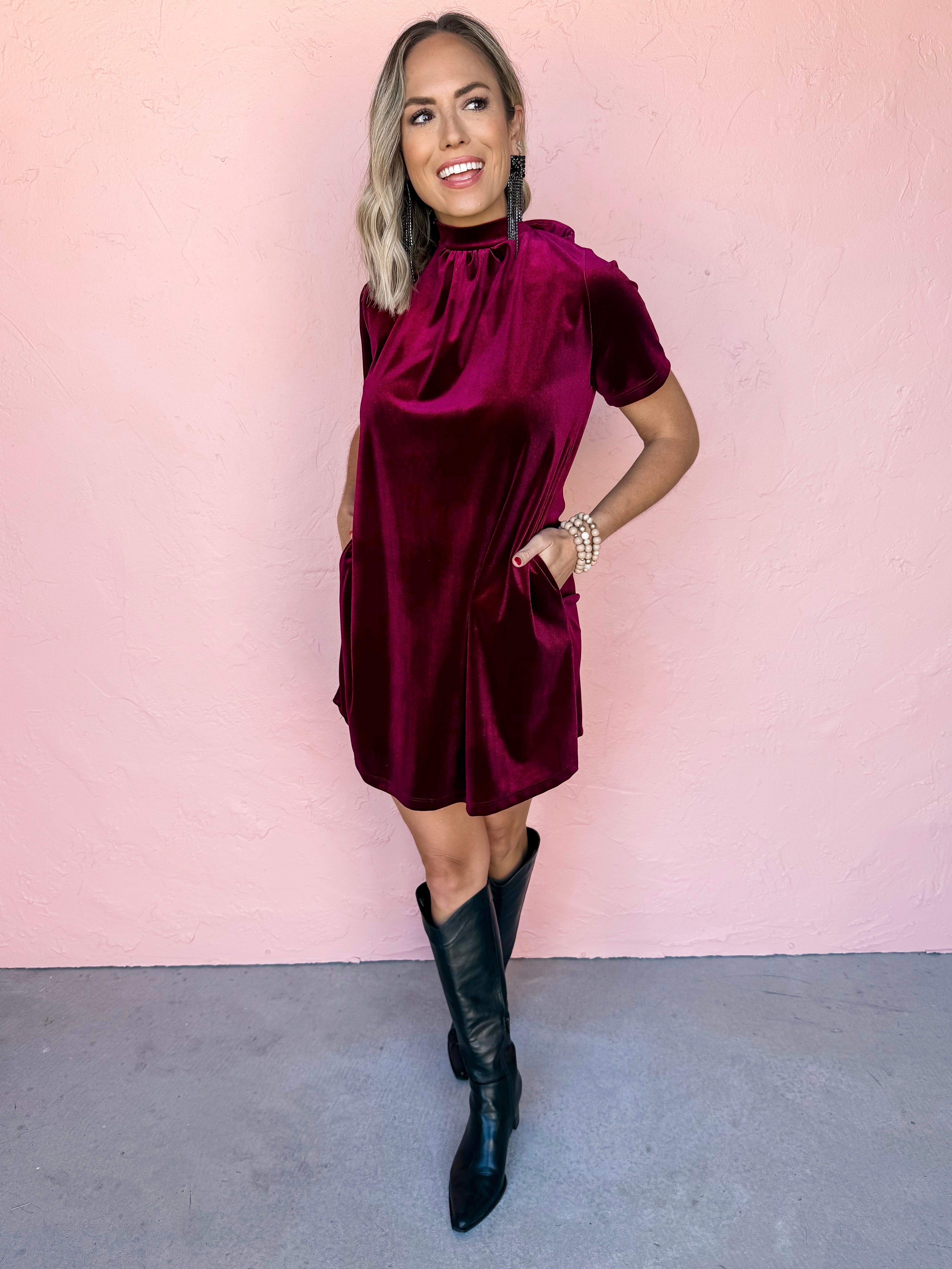 The Only Way Velvet Mini Dress