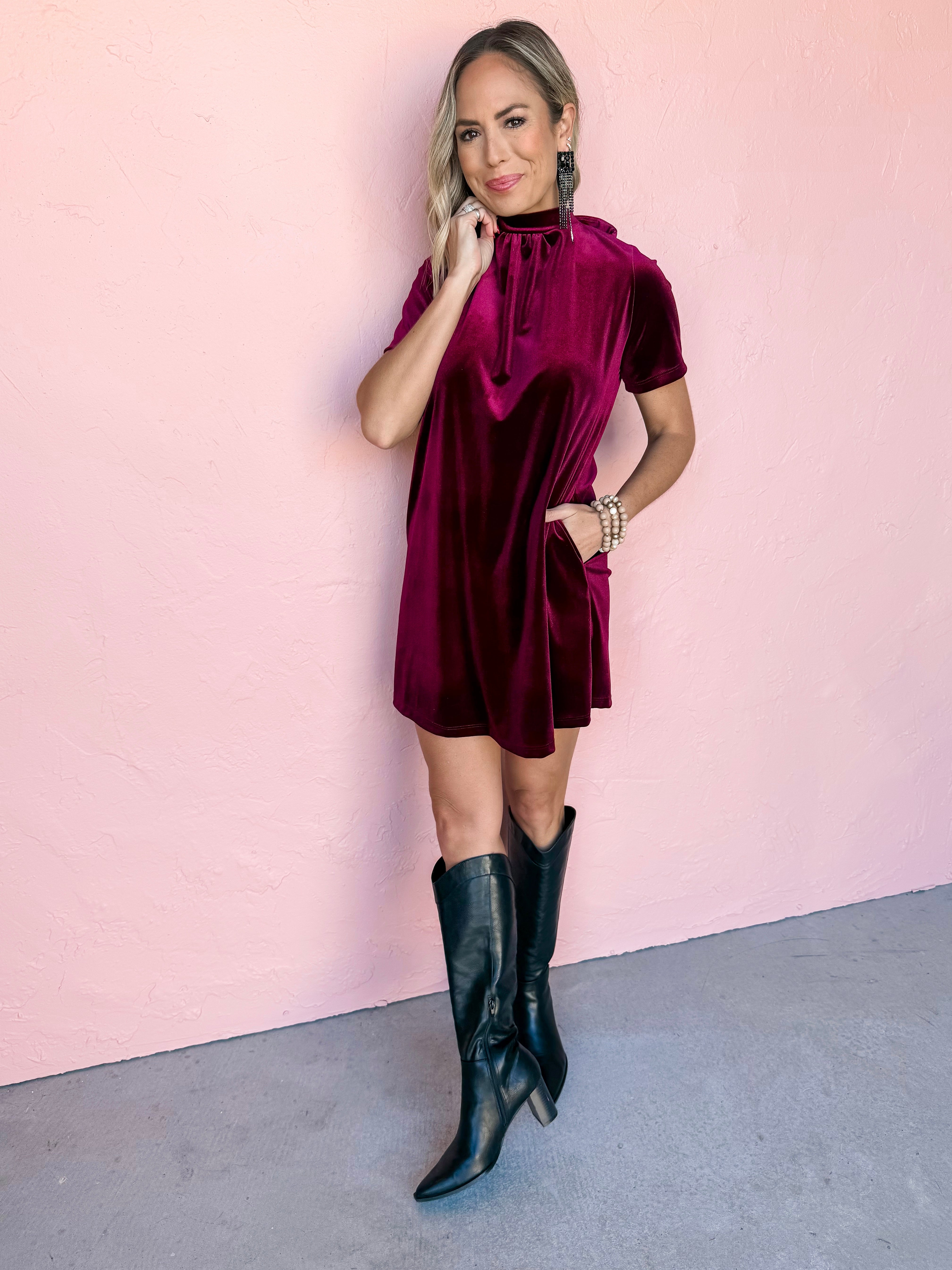 The Only Way Velvet Mini Dress