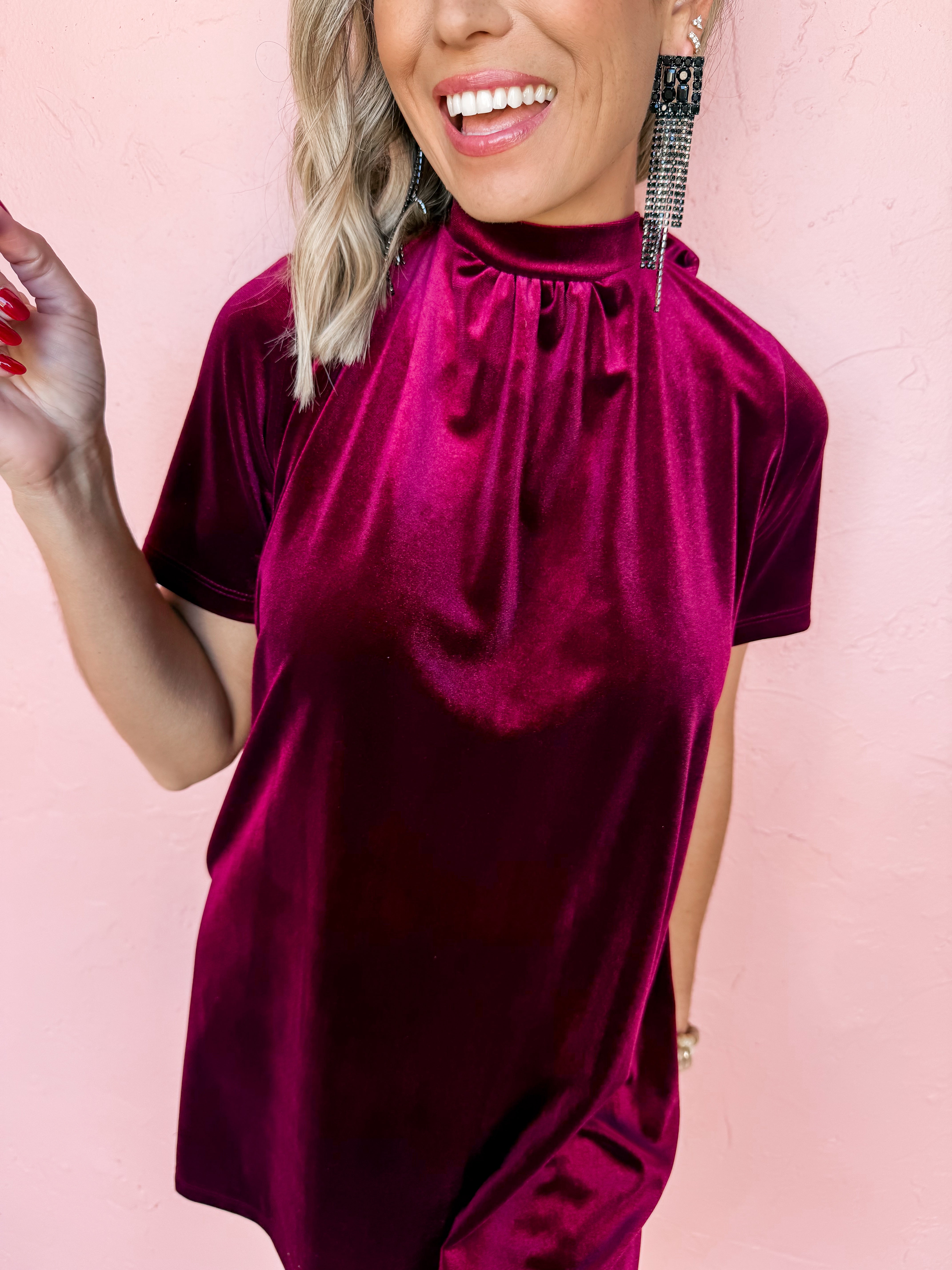 The Only Way Velvet Mini Dress