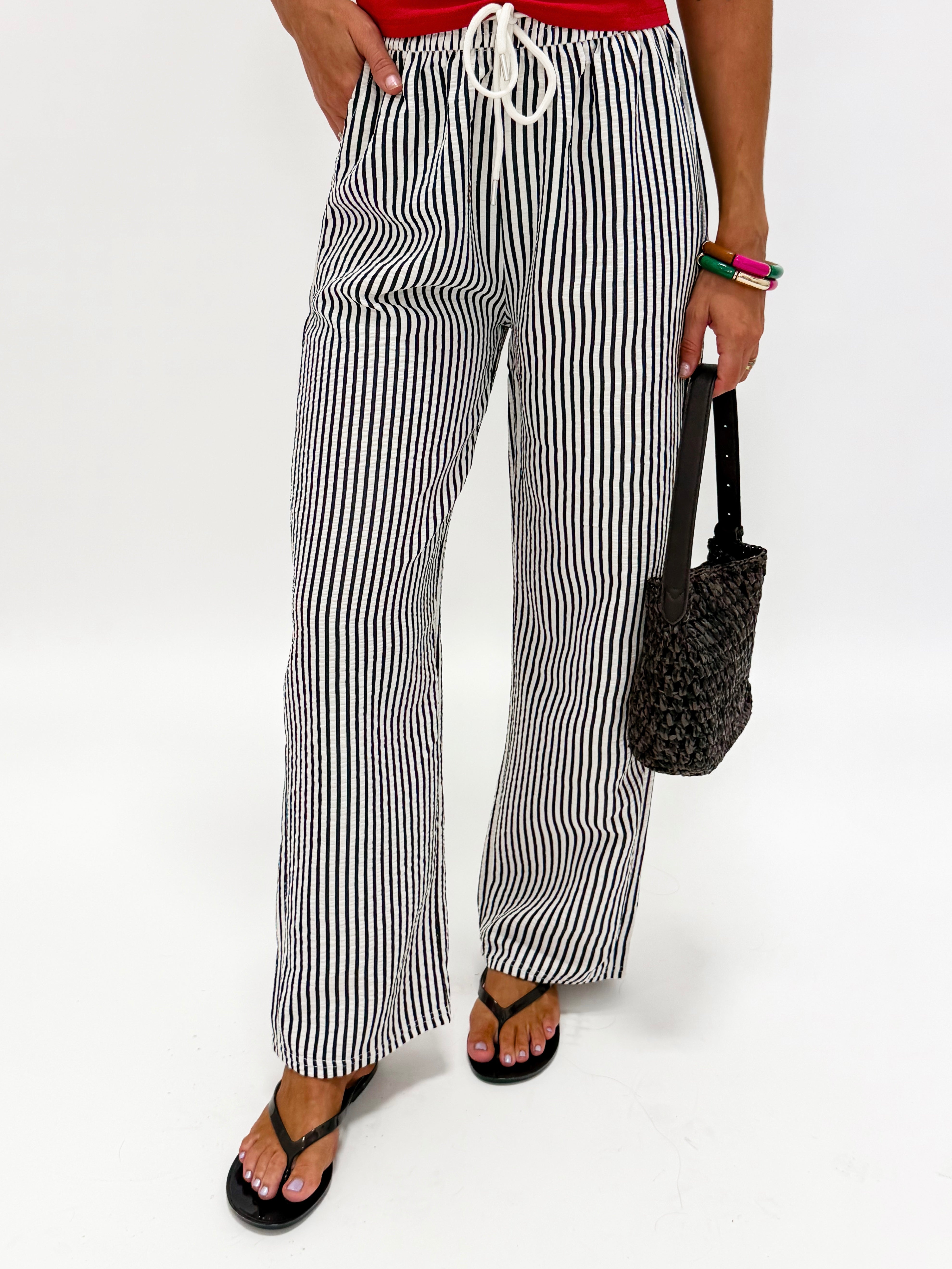 The Savannah Drawstring Pants-Black