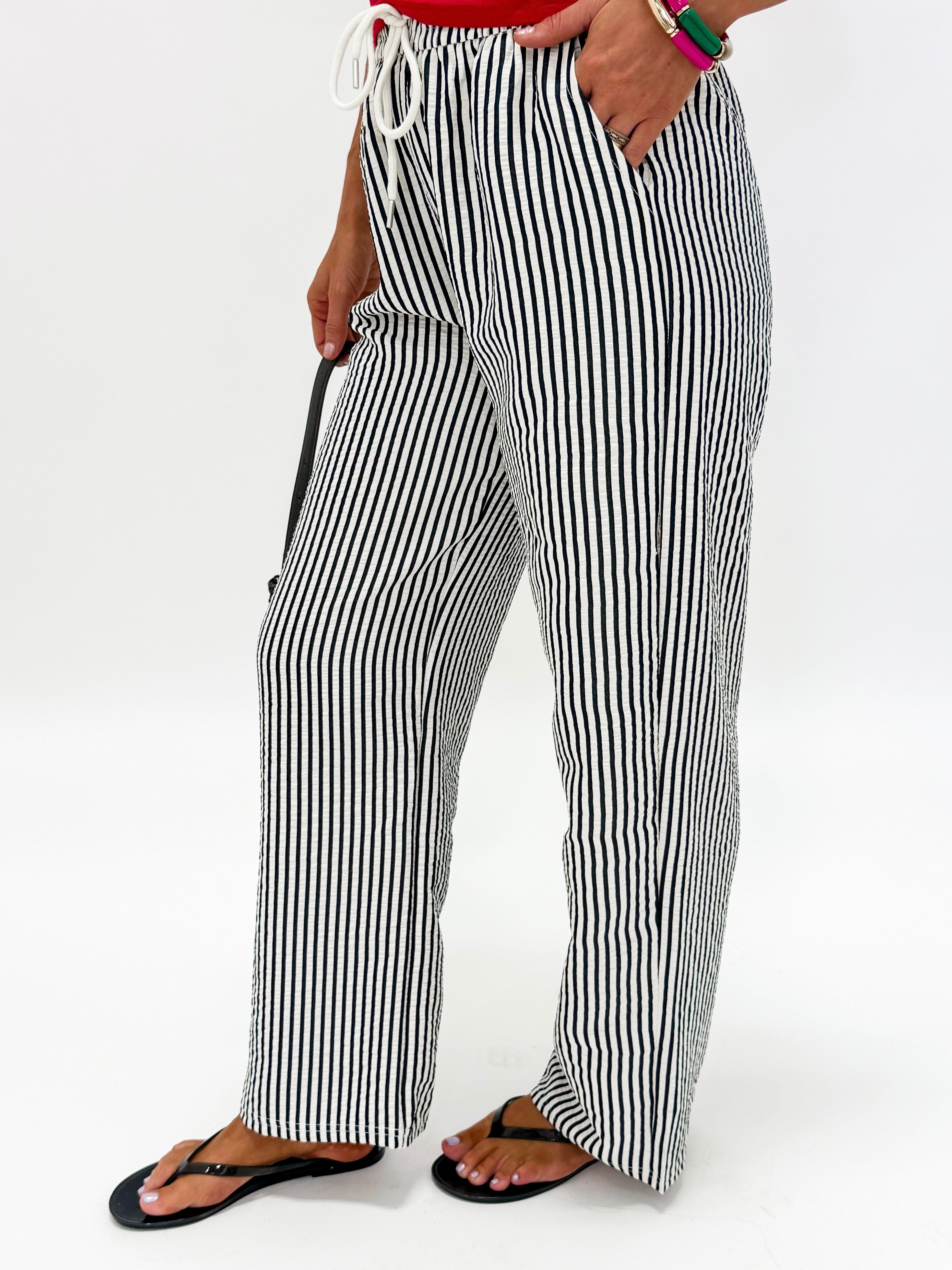 The Savannah Drawstring Pants-Black