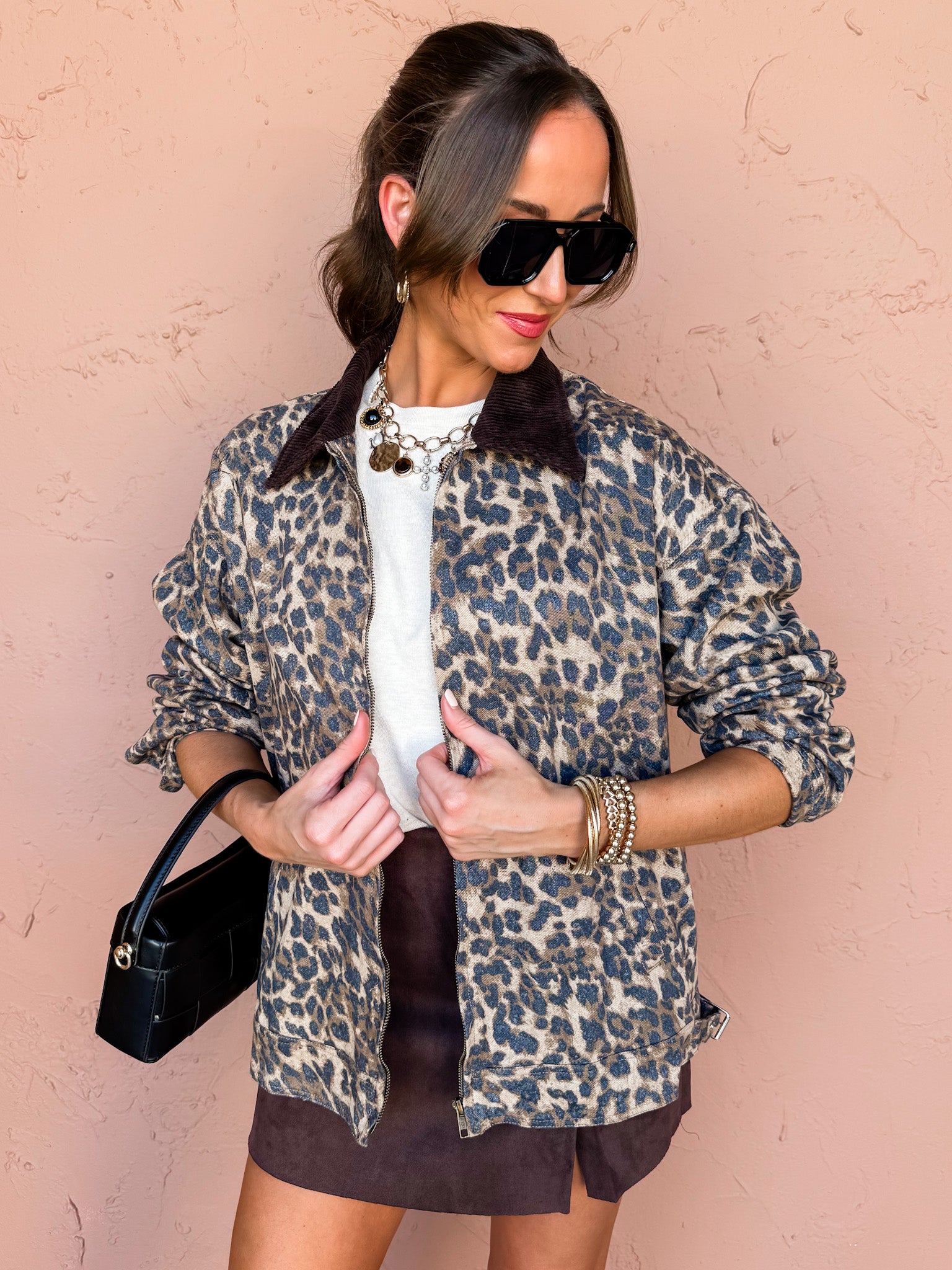 The Wild One Leopard Zip Front Jacket