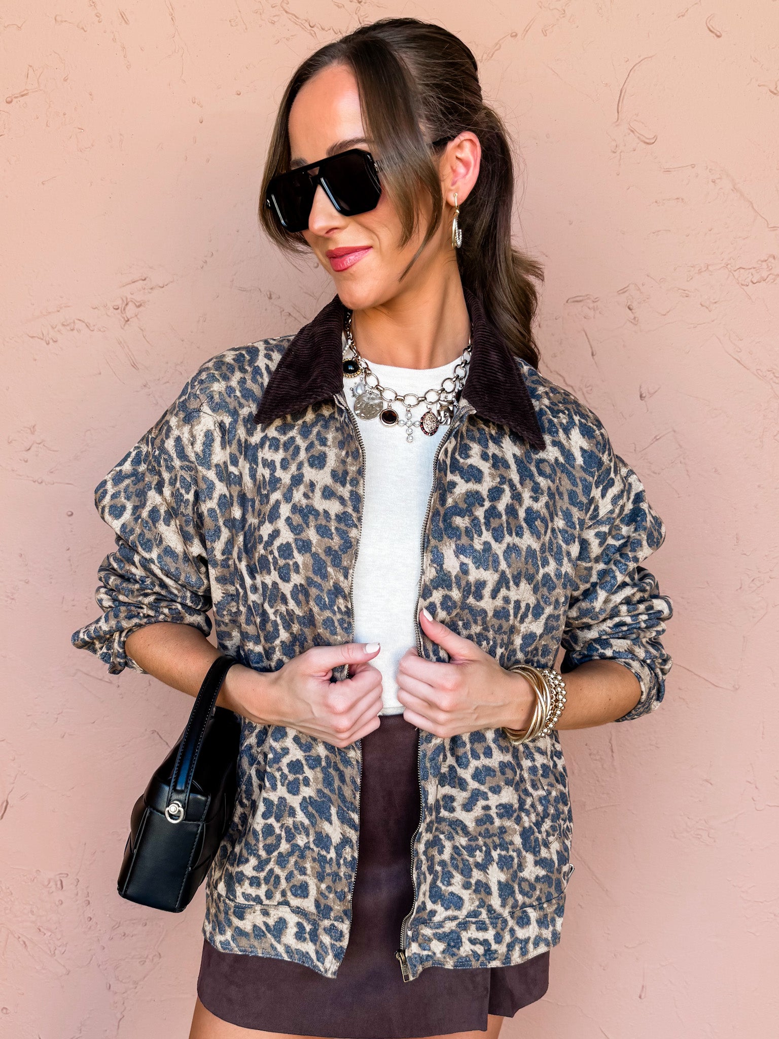 The Wild One Leopard Zip Front Jacket