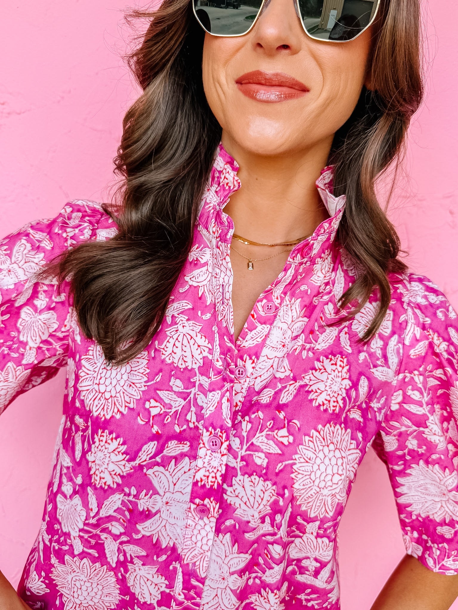 Thea Puff Sleeve Button Front Top