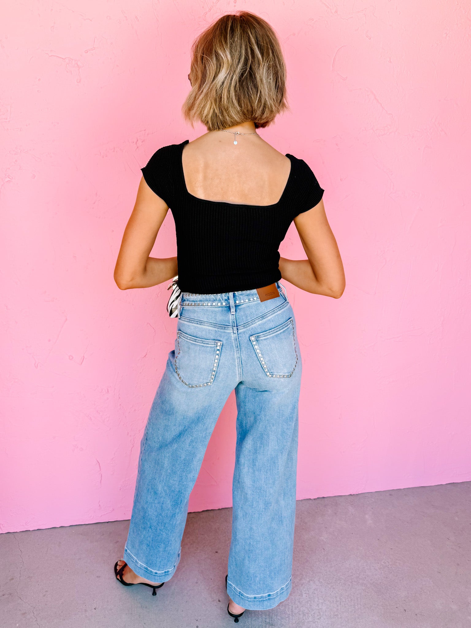 Thomas Square Neck Bodysuit-Black
