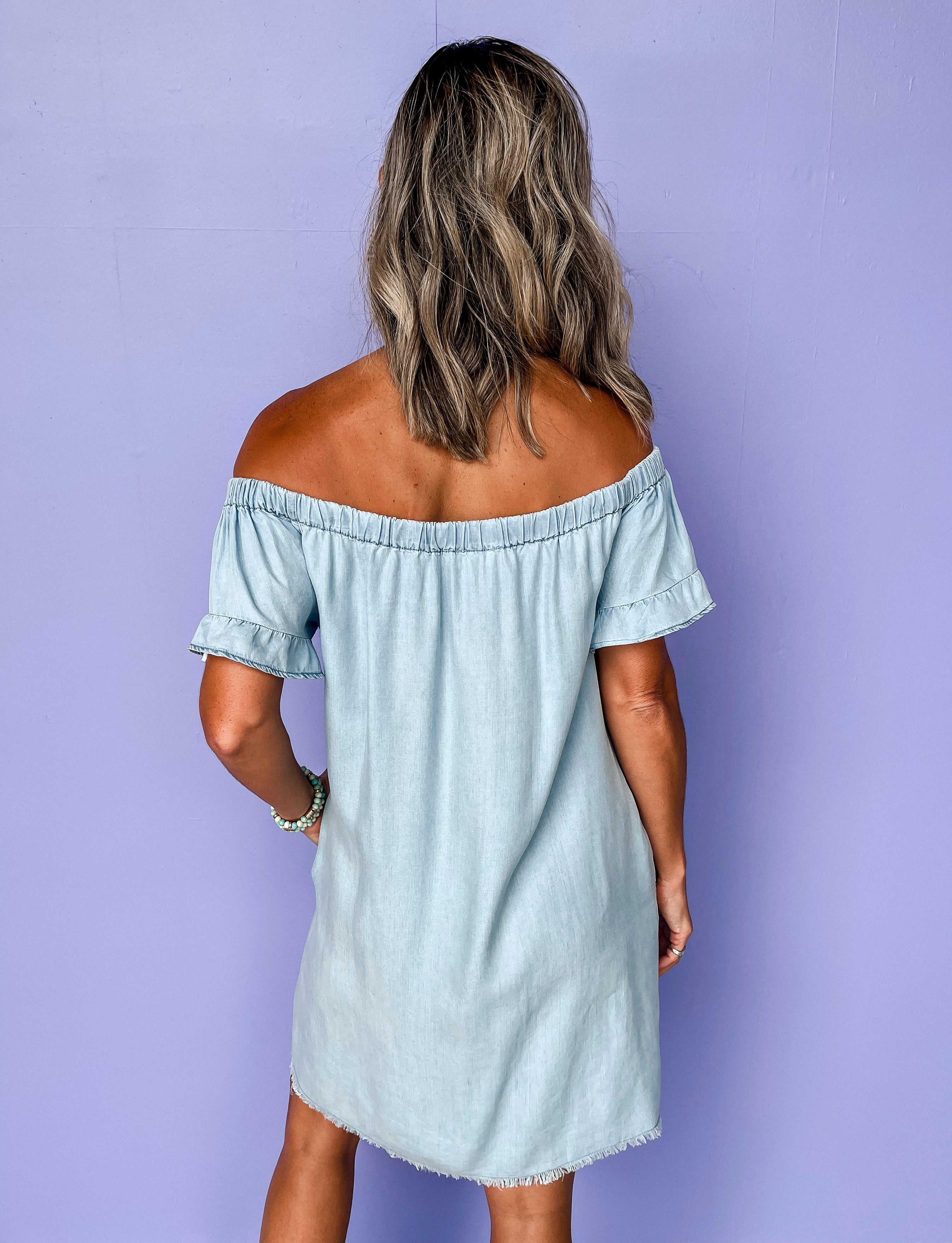 Thoughtful Words Off The Shoulder Dress