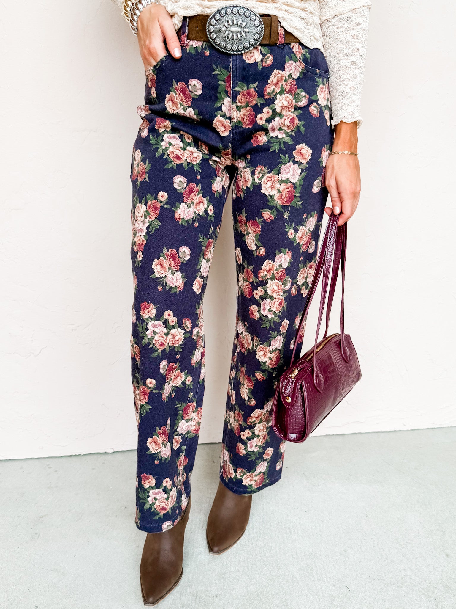 Thriving Vibes Floral Printed Pants