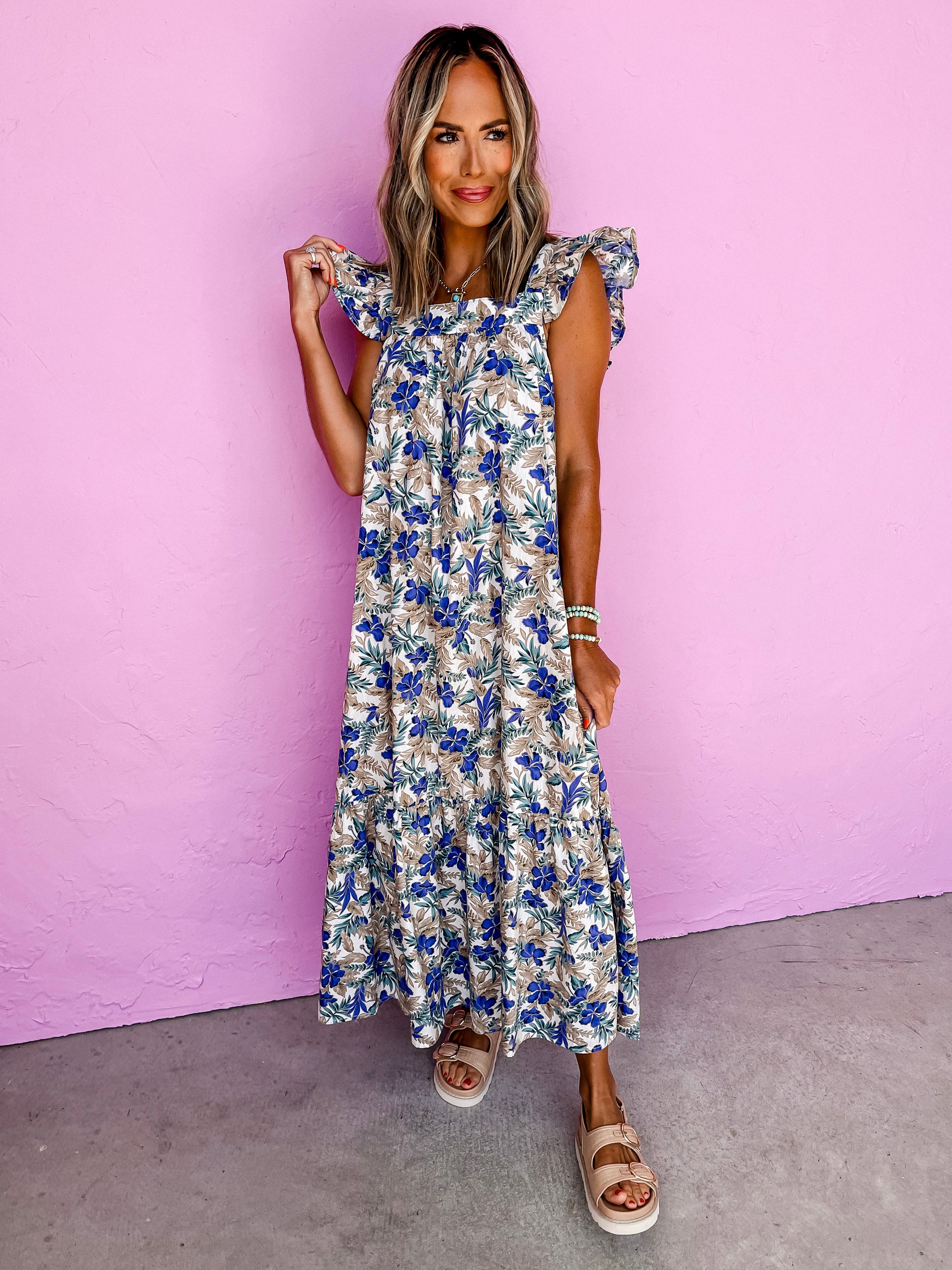 Tied Back To You Floral Maxi Dress