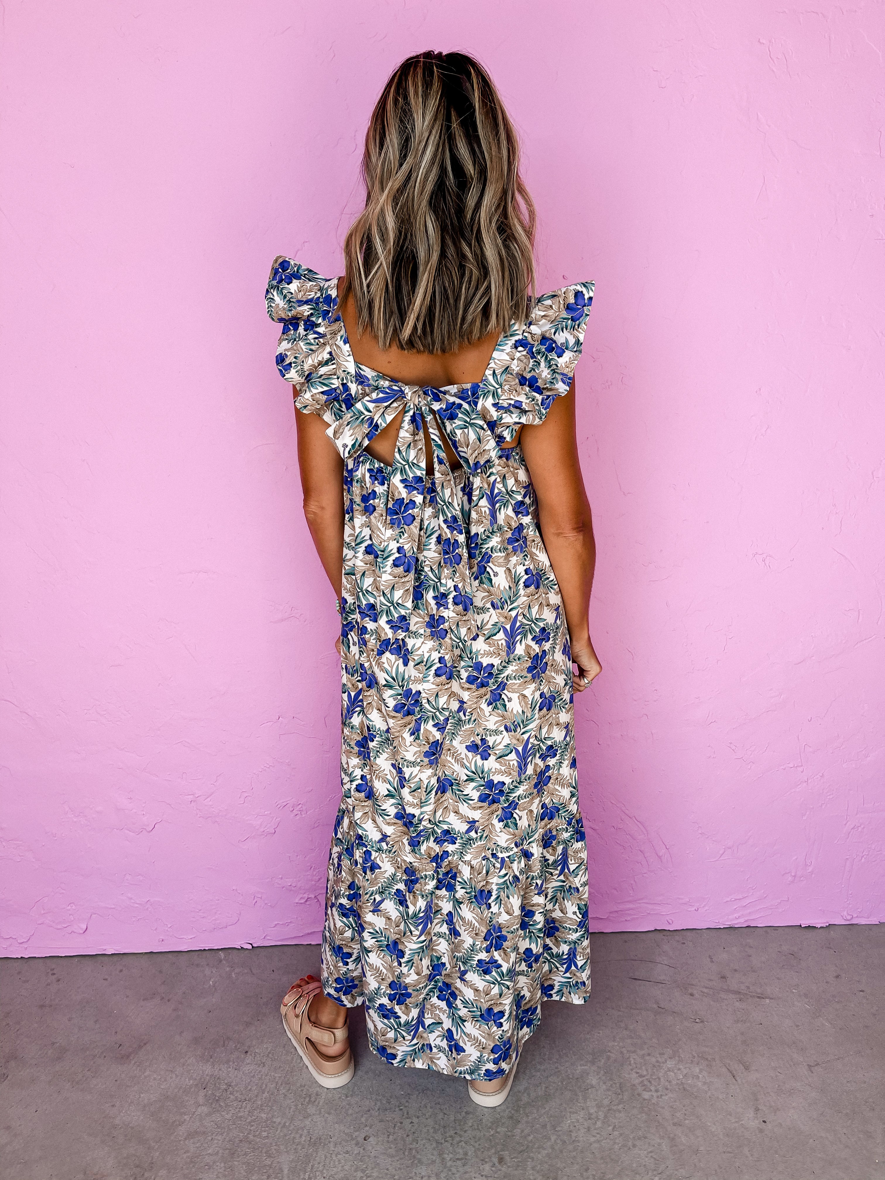 Tied Back To You Floral Maxi Dress