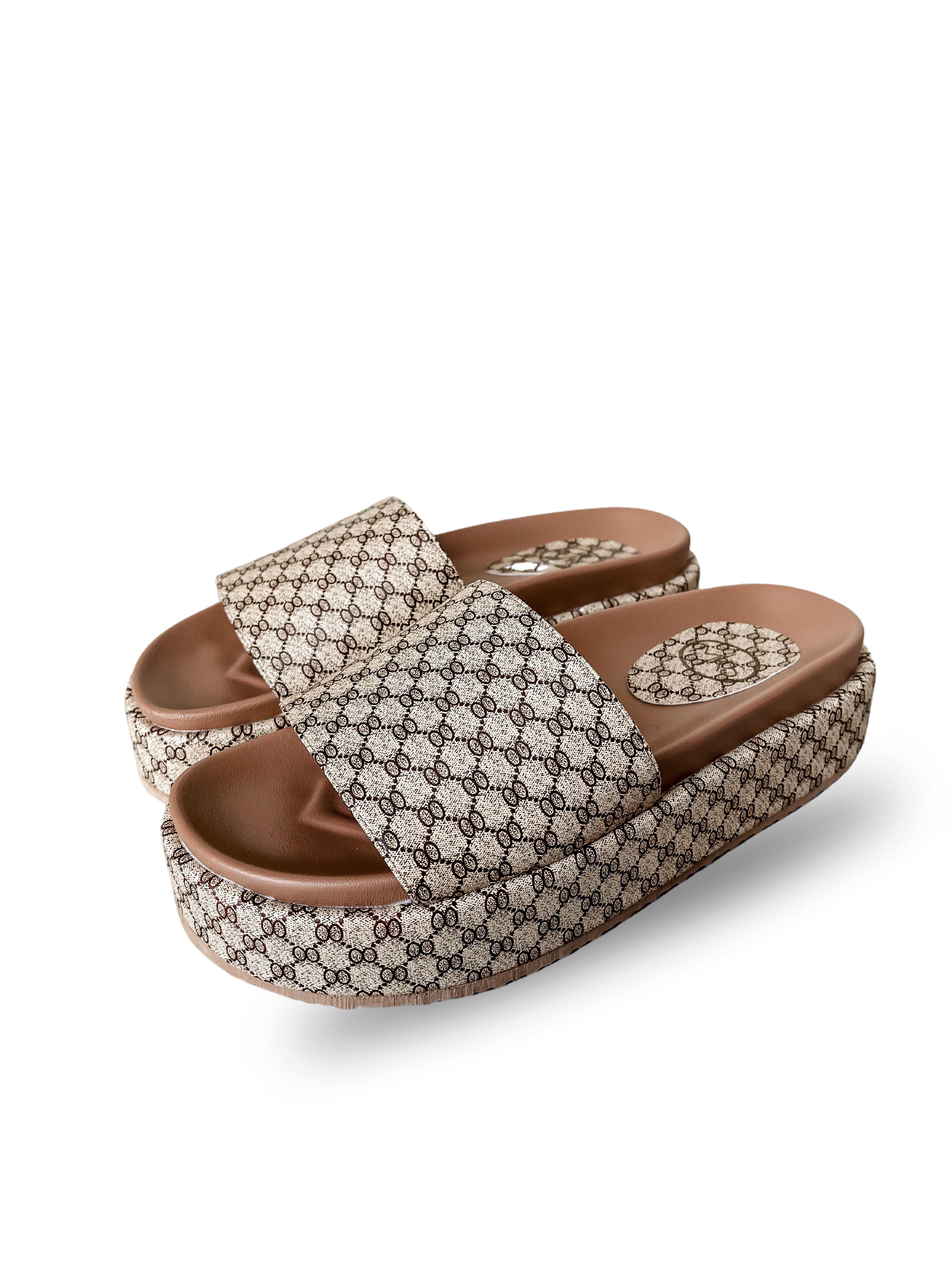 Tila Printed Slide Sandal-Tan