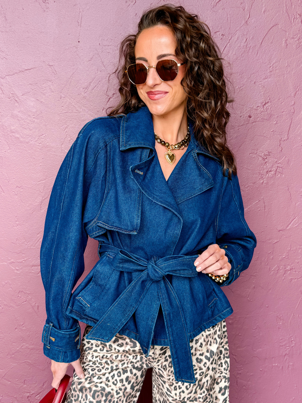 Tilly Cropped Denim Trench Coat
