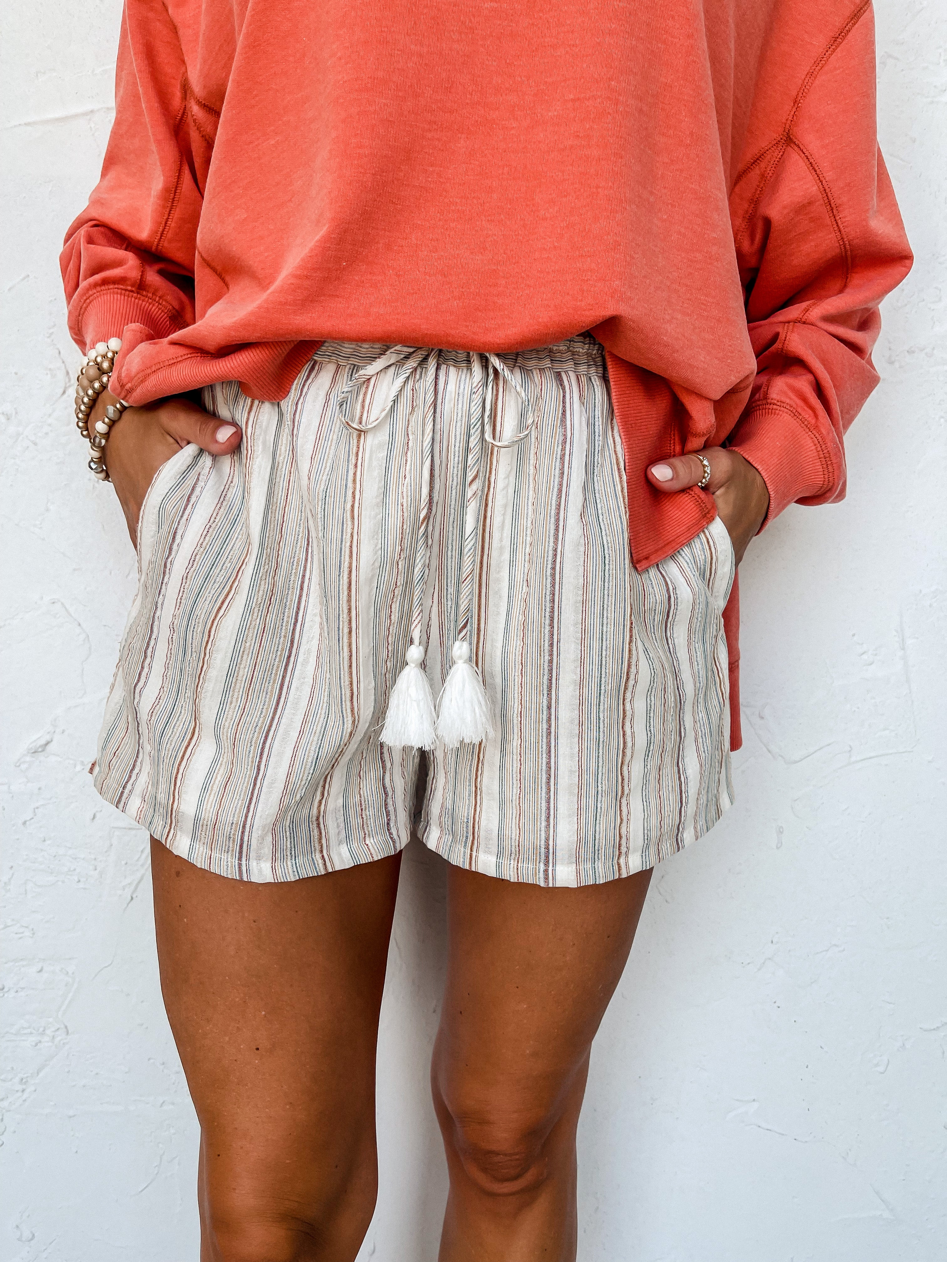 Time Stands Still Striped Shorts