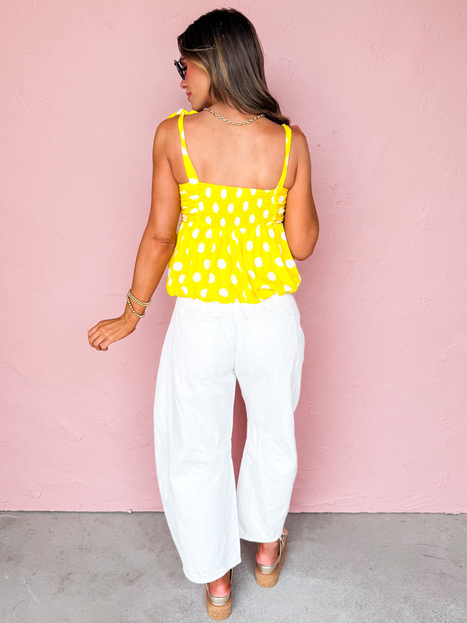 Total Flirt Polka Dot Peplum Top