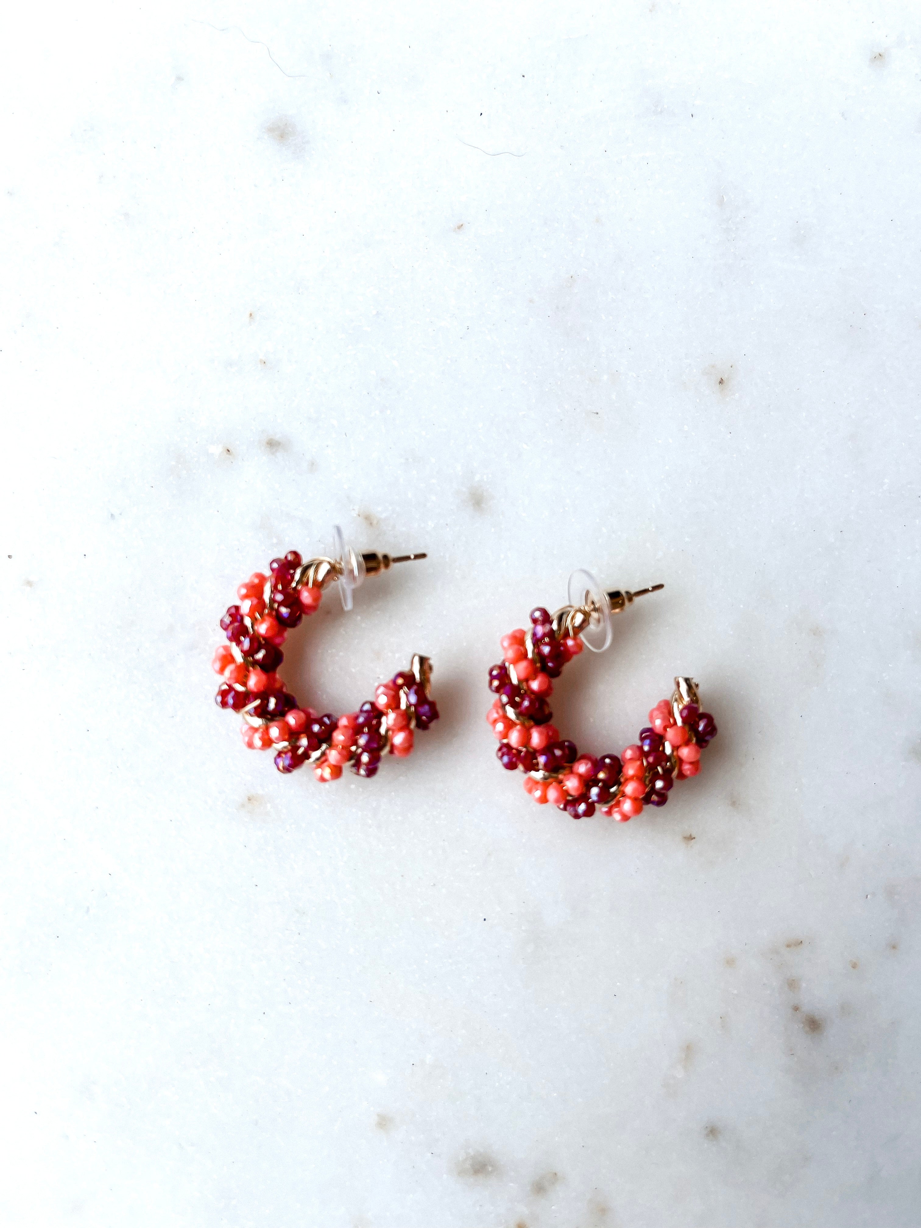 [Treasure Jewels] Aneesa Coral Hoop Earrings