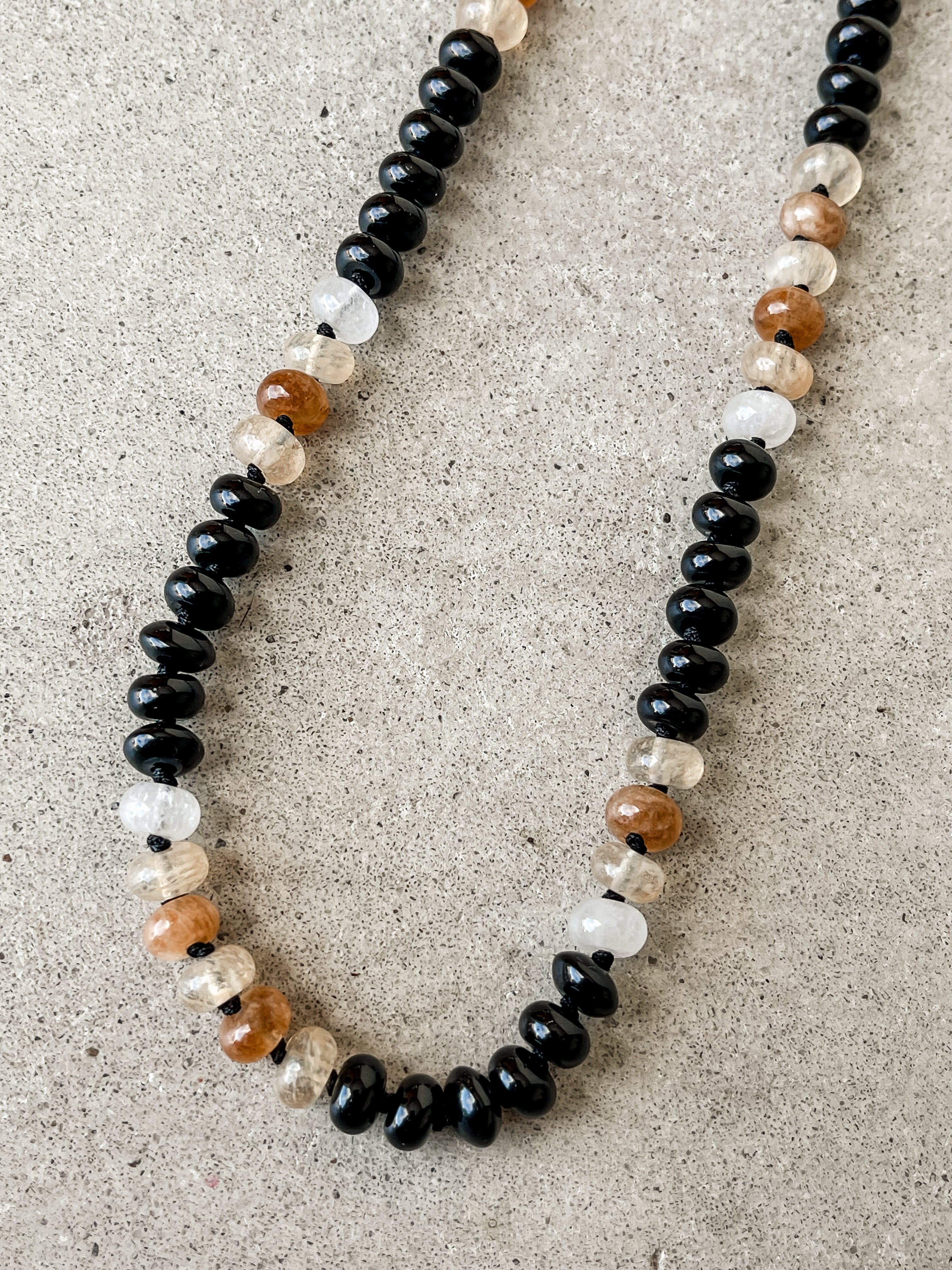 [Treasure Jewels] Brooke Black And Brown Gemstone Necklace