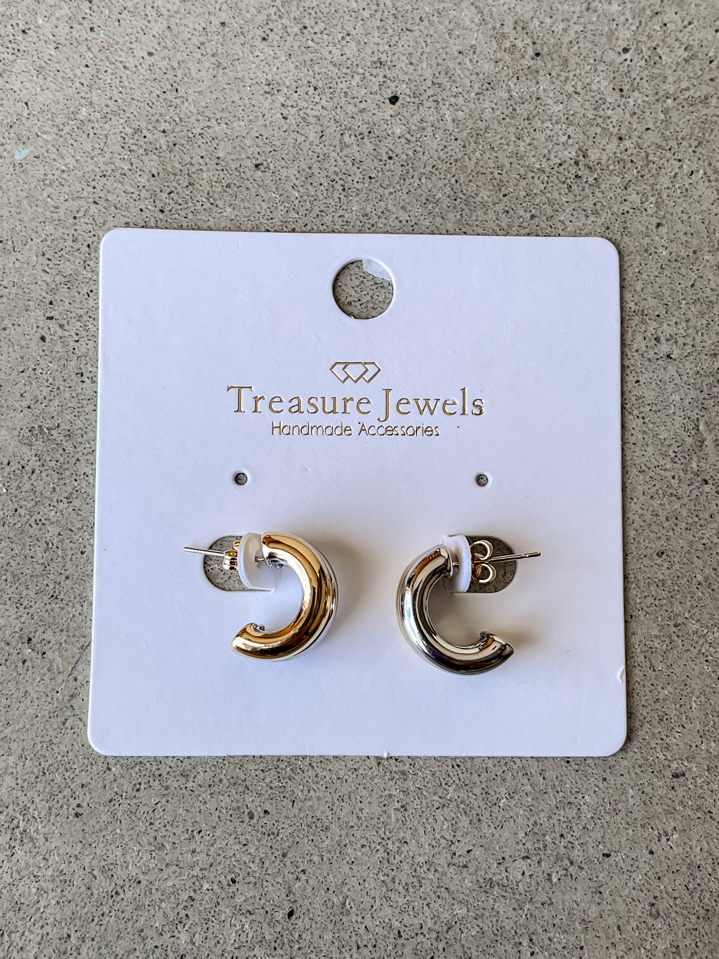 [Treasure Jewels] Double Color Chunky Hoop Earrings