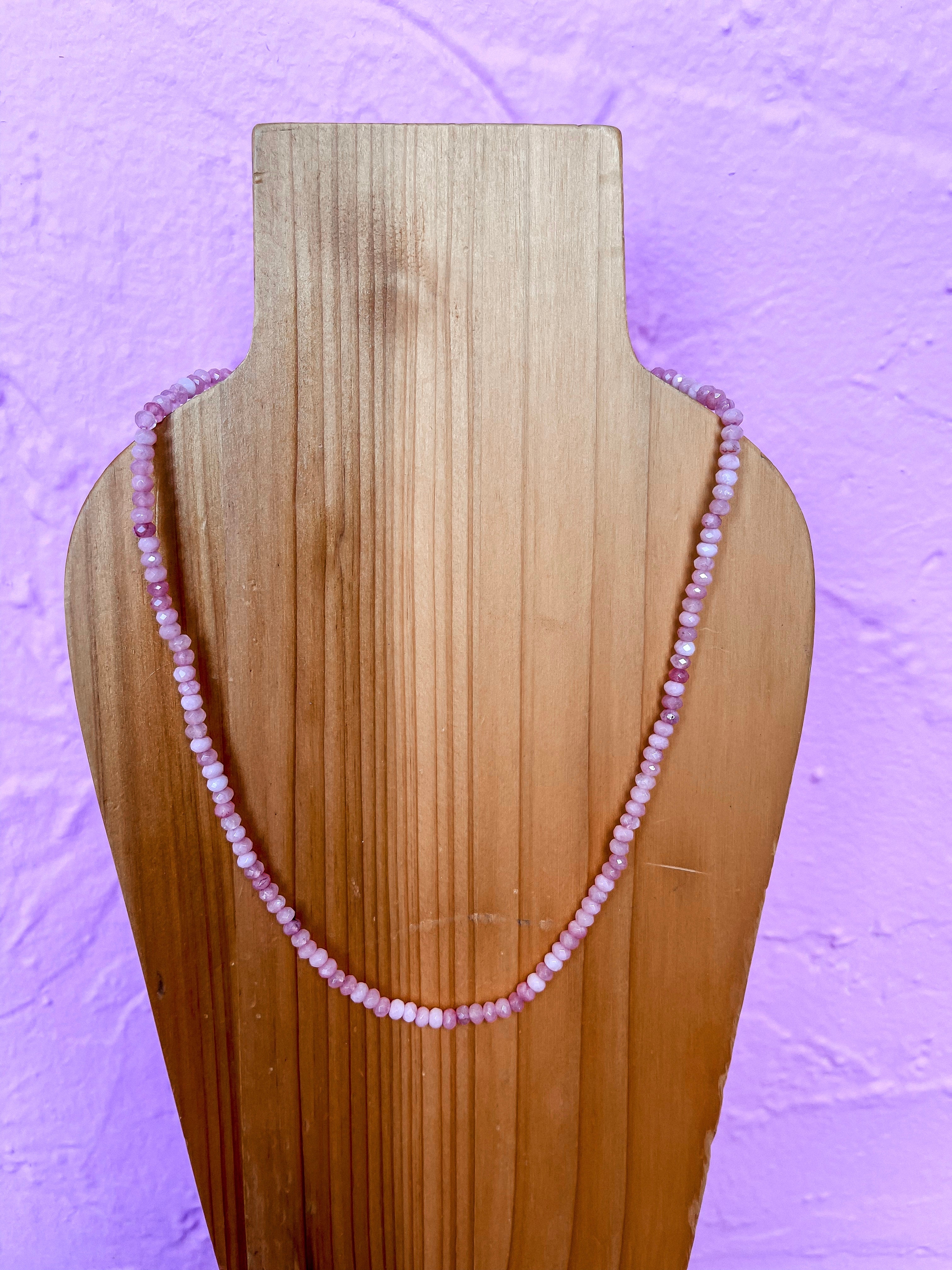 [Treasure Jewels] Light Pink Dainty Gemstone Necklace