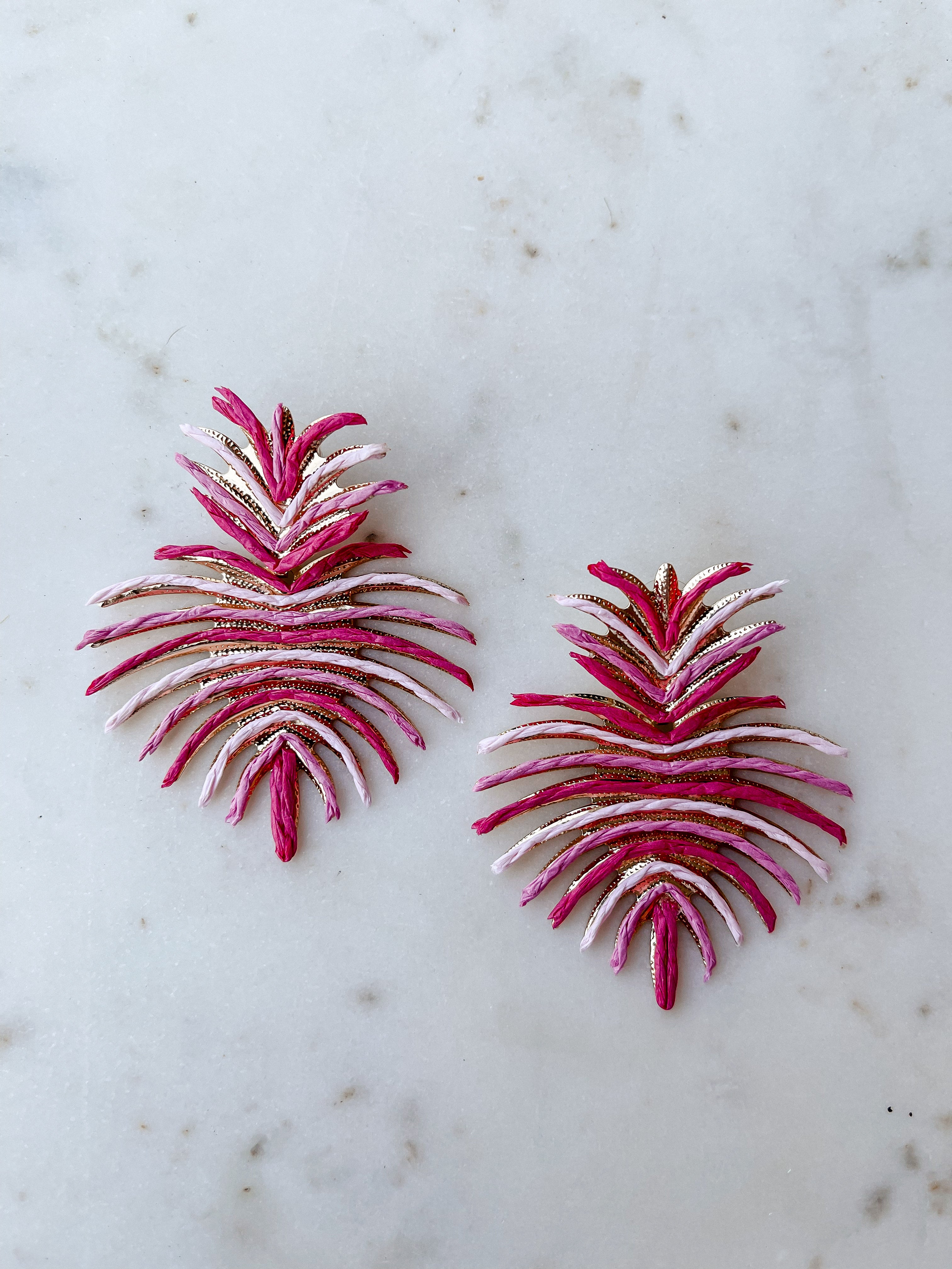 [Treasure Jewels] Palm Paradise Earrings-Pink