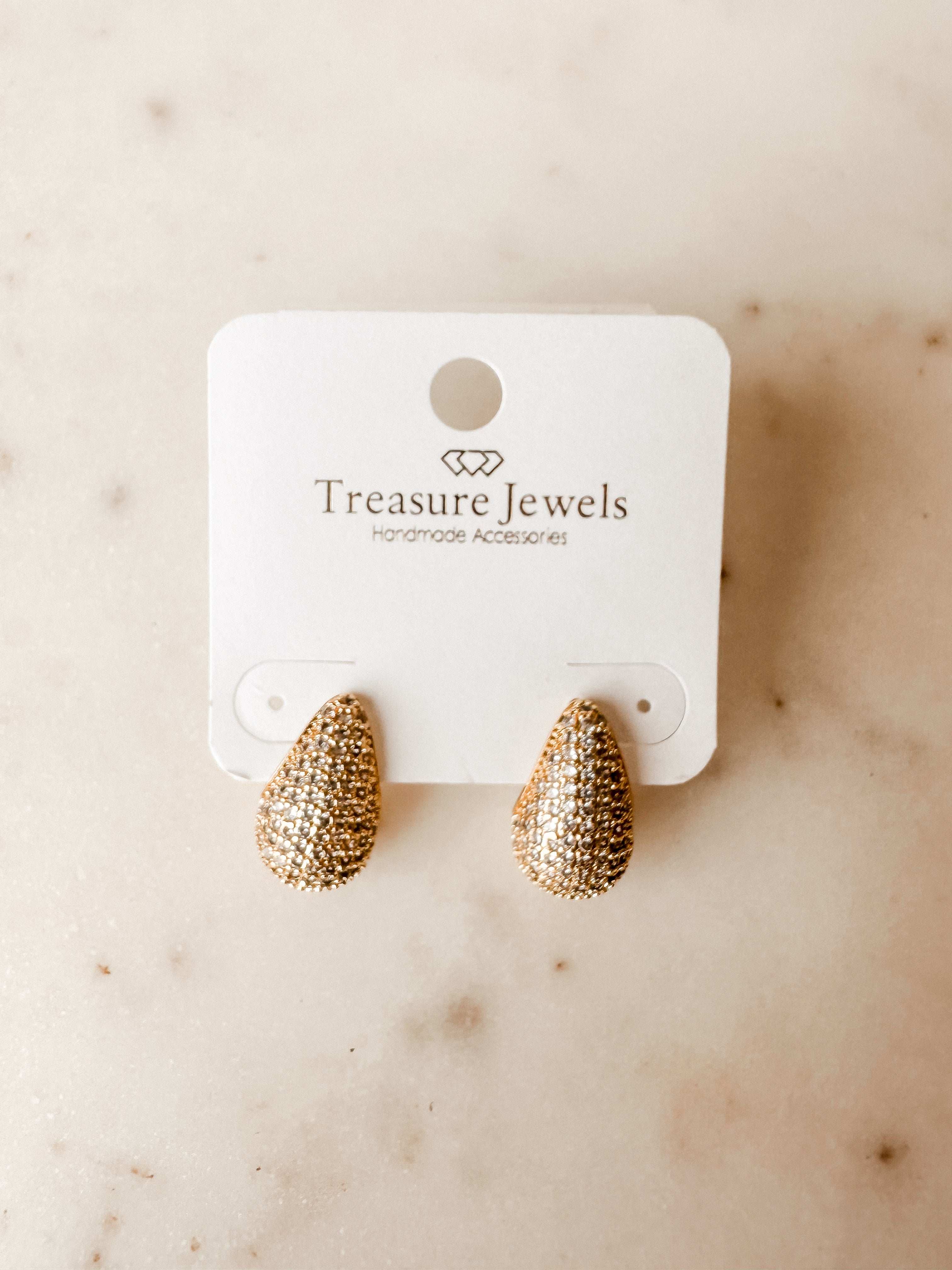 [Treasure Jewels] Teardrop Glam Gold Earrings