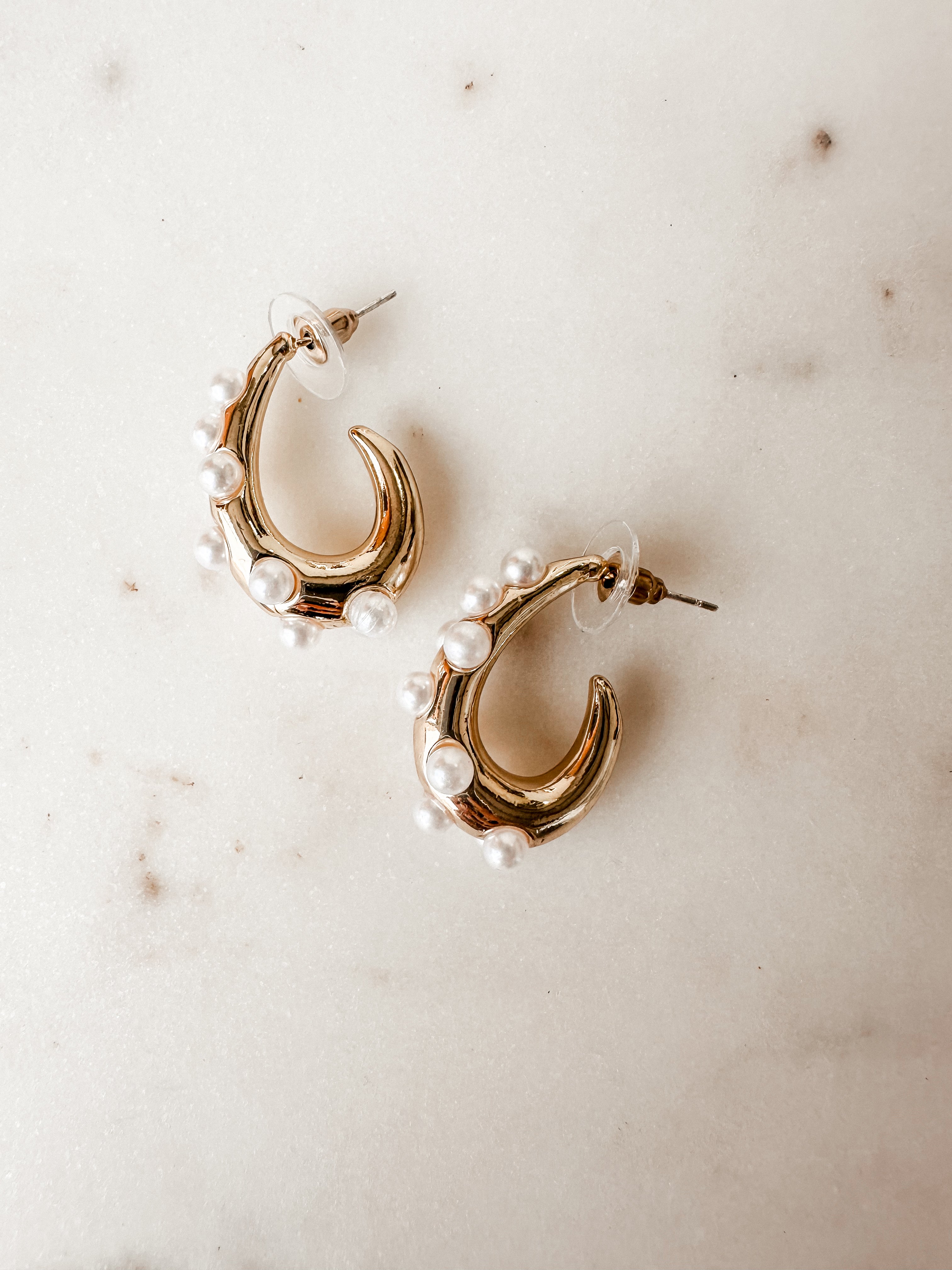 [Treasure Jewels] Teardrop Pearl Hoop Earrings