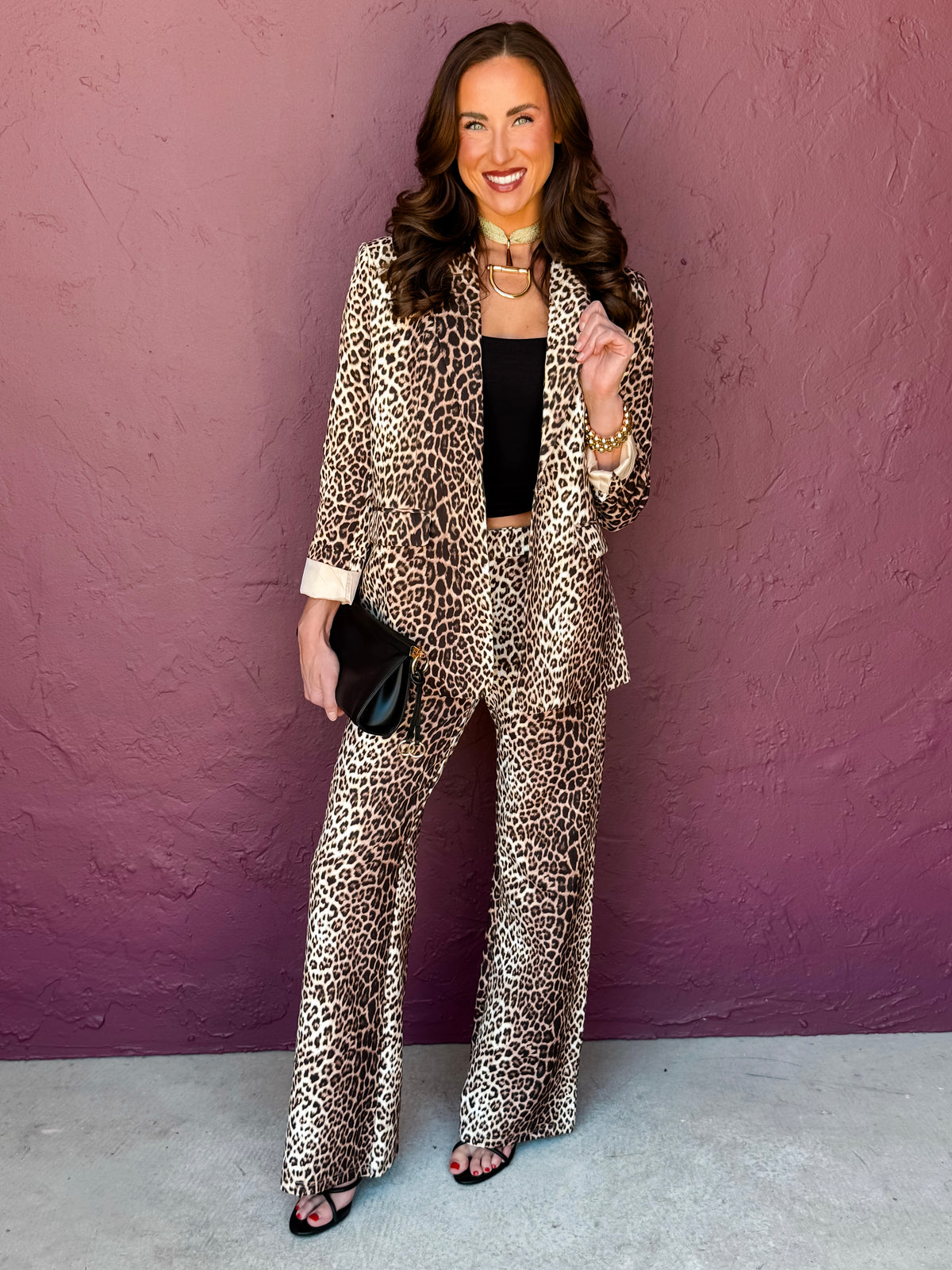 Triana Wide Leg Leopard Pants