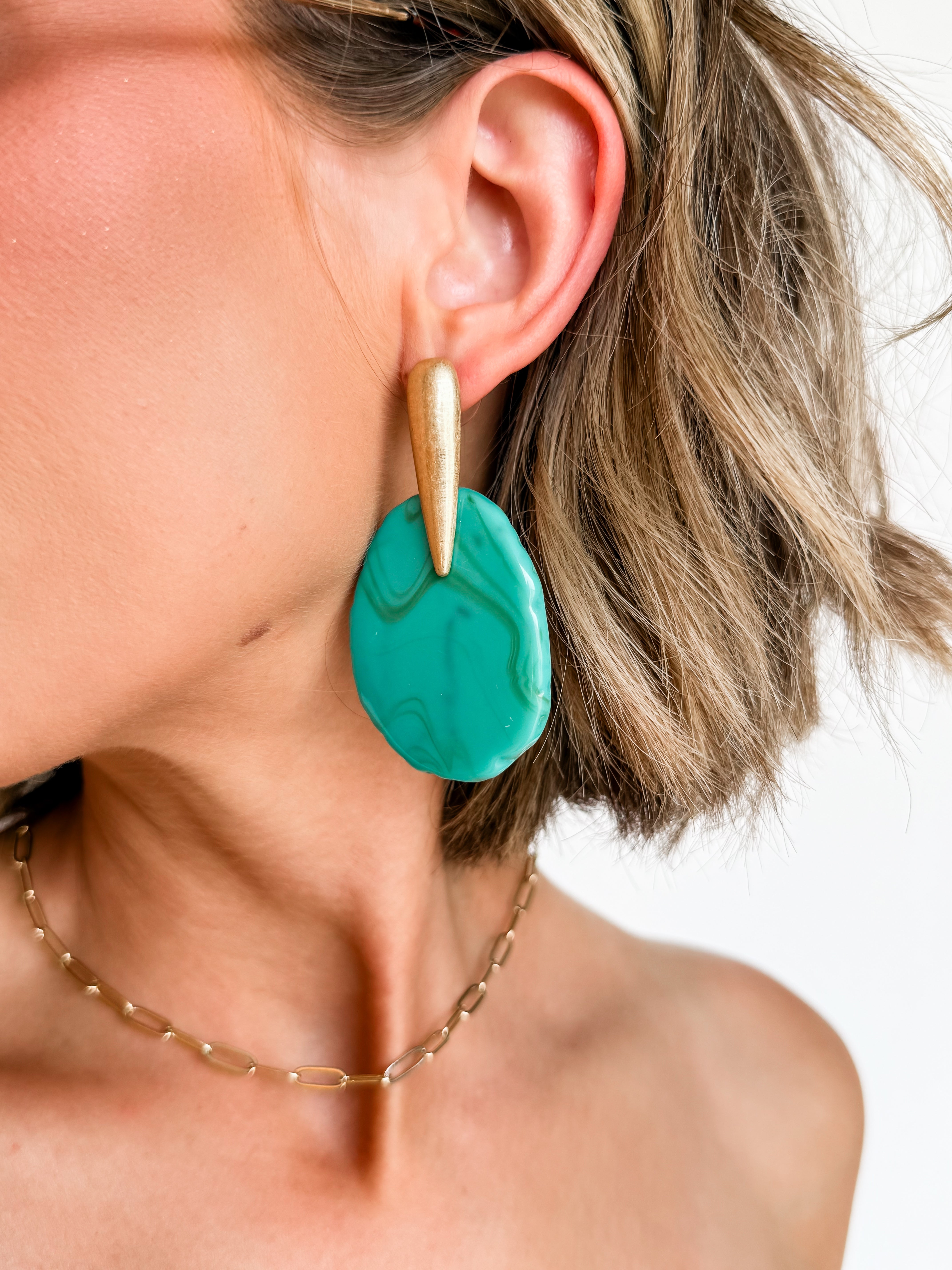 Trisha Oval Statement Stud Earrings