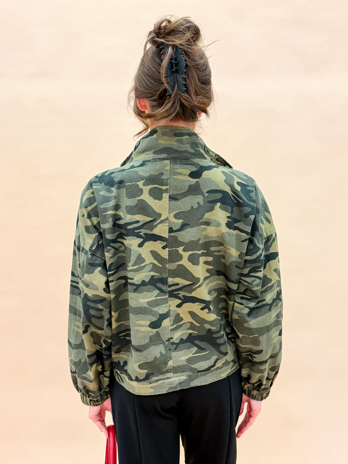 Tristan Camouflage High Neck Oversized Jacket