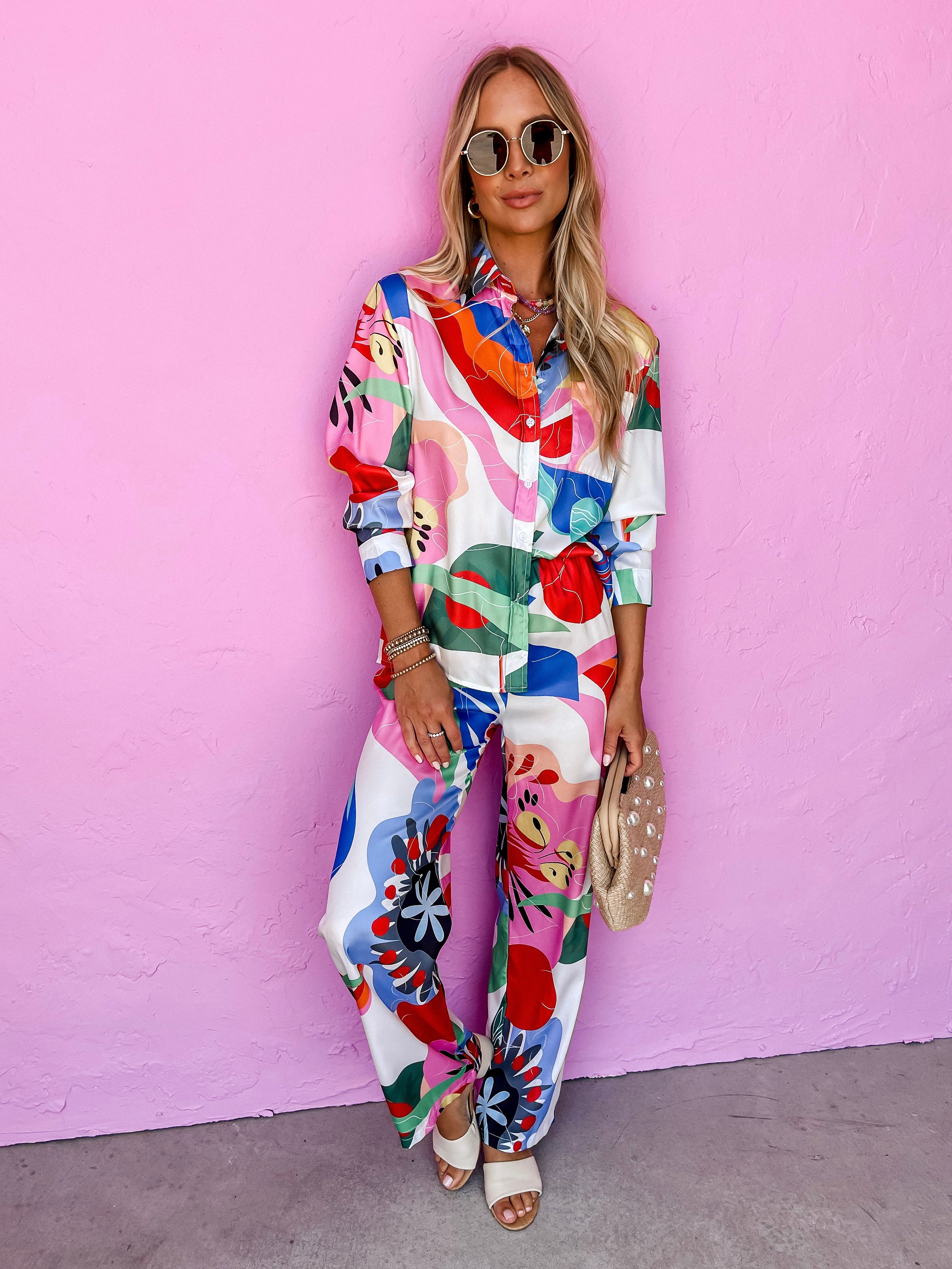 Tropical Mood Printed Shirt And Pant Set