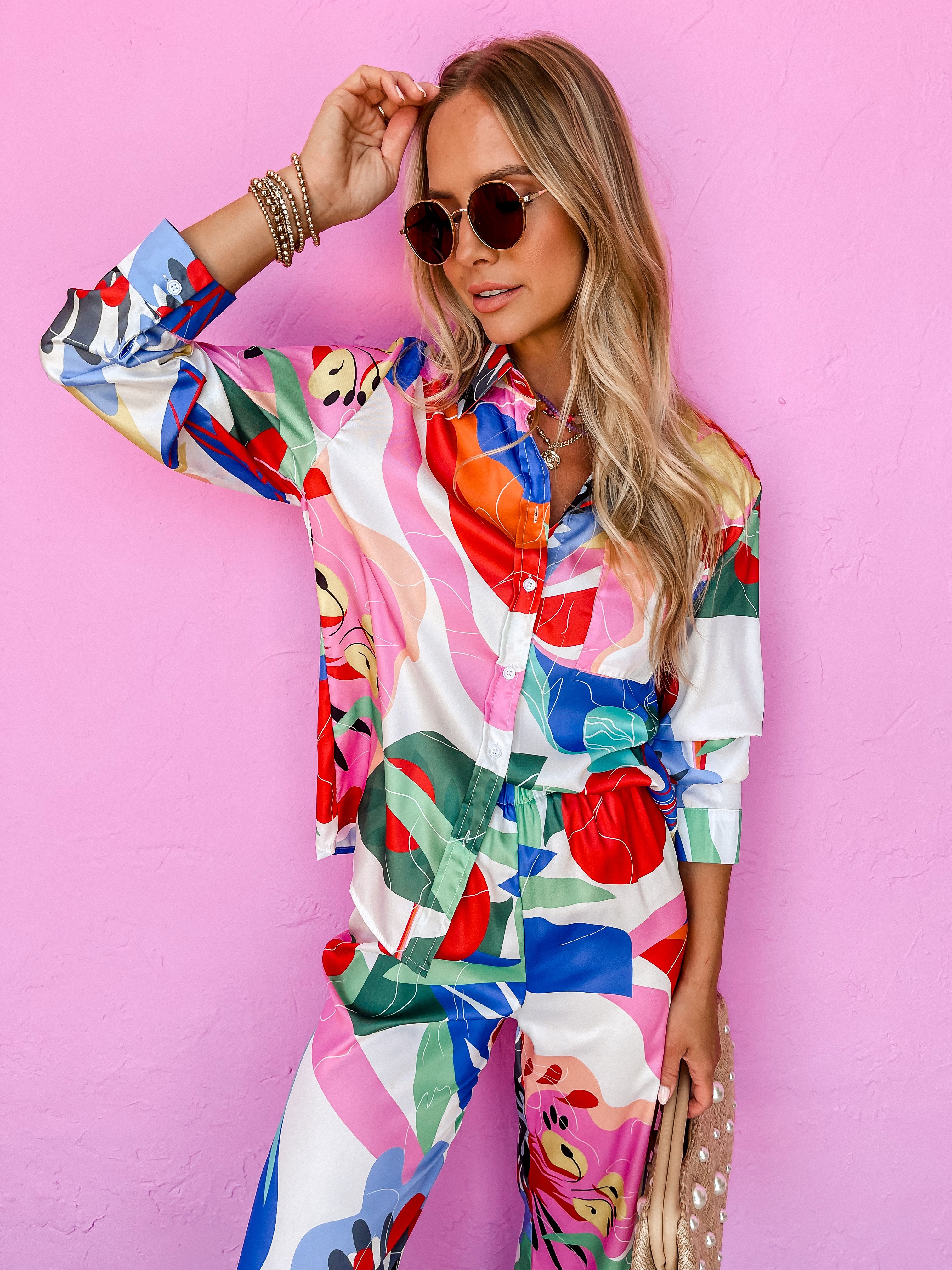 Tropical Mood Printed Shirt And Pant Set