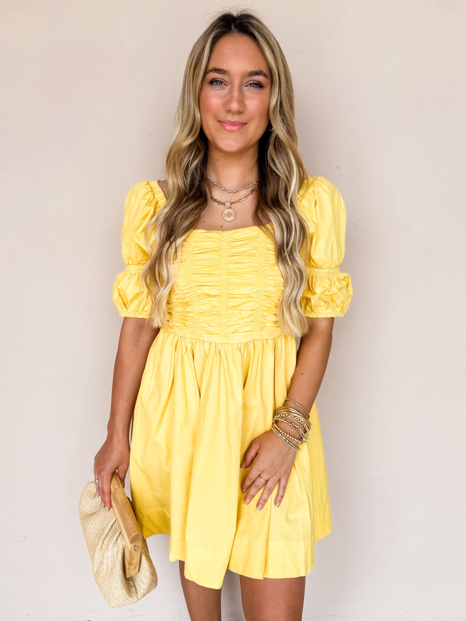Turn Heads Smocked Puff Sleeve Dress