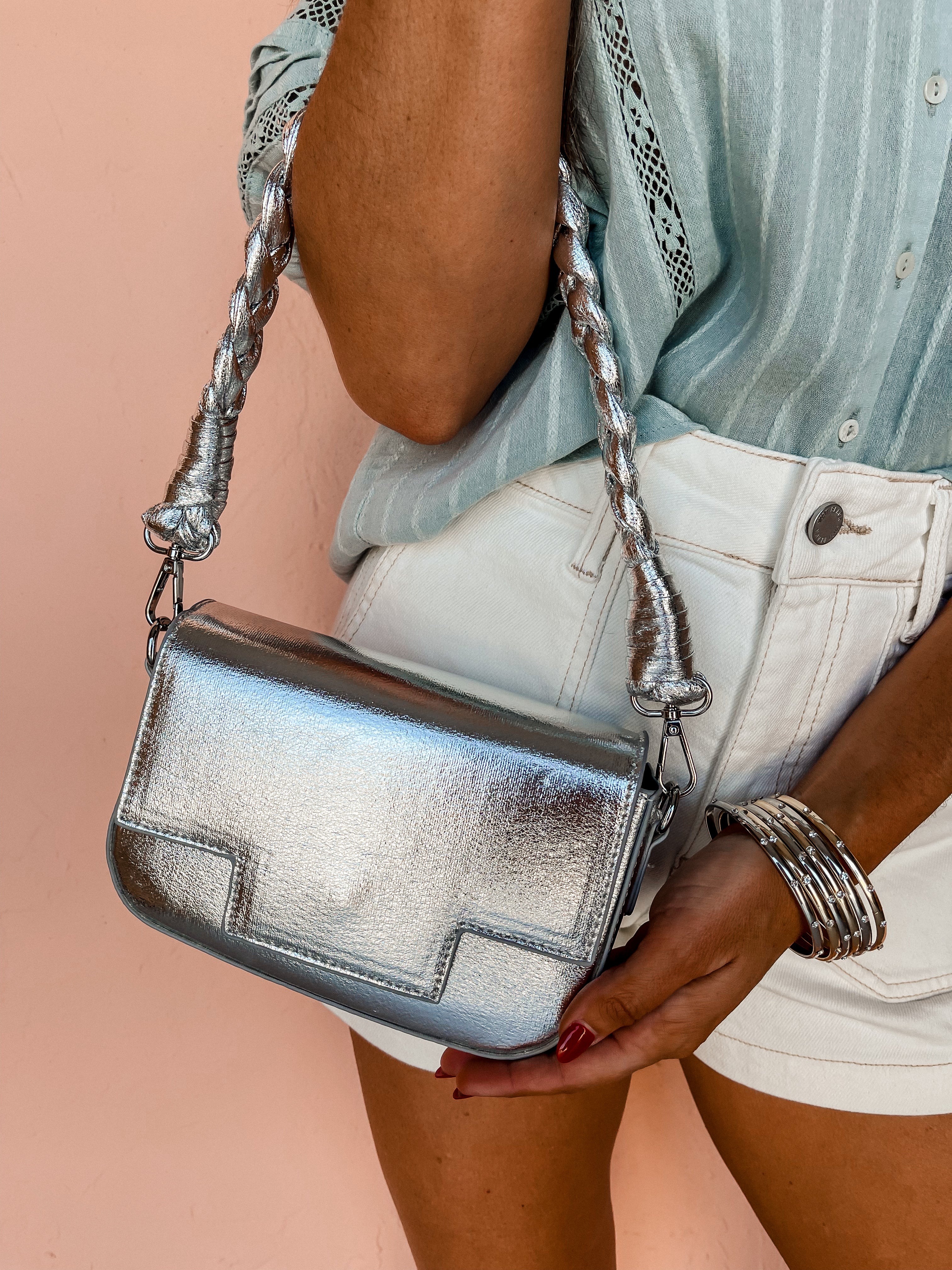[Urban Expressions] Tessa Crossbody Handbag-Silver