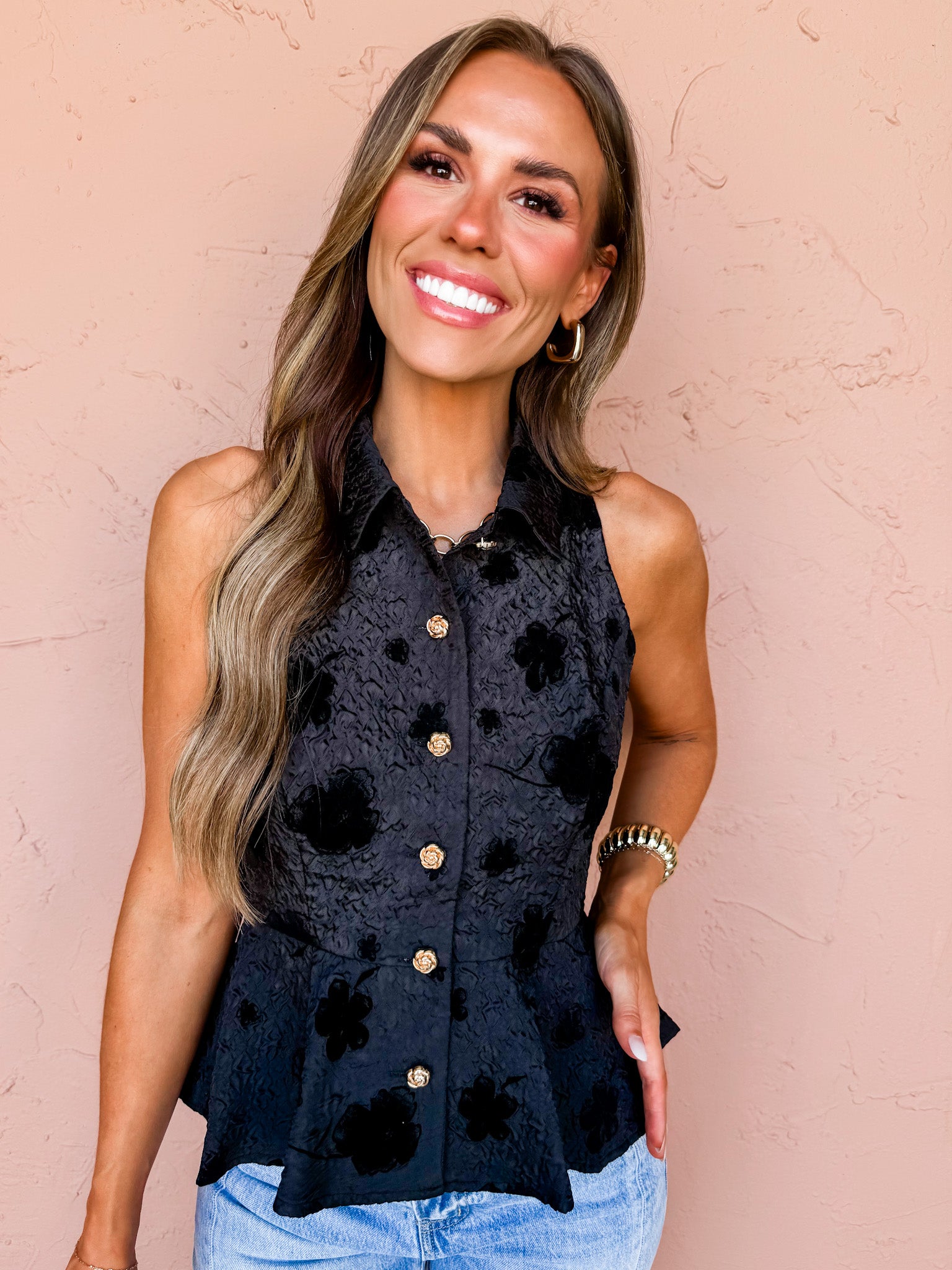 Urban Nights Textured Sleeveless Top