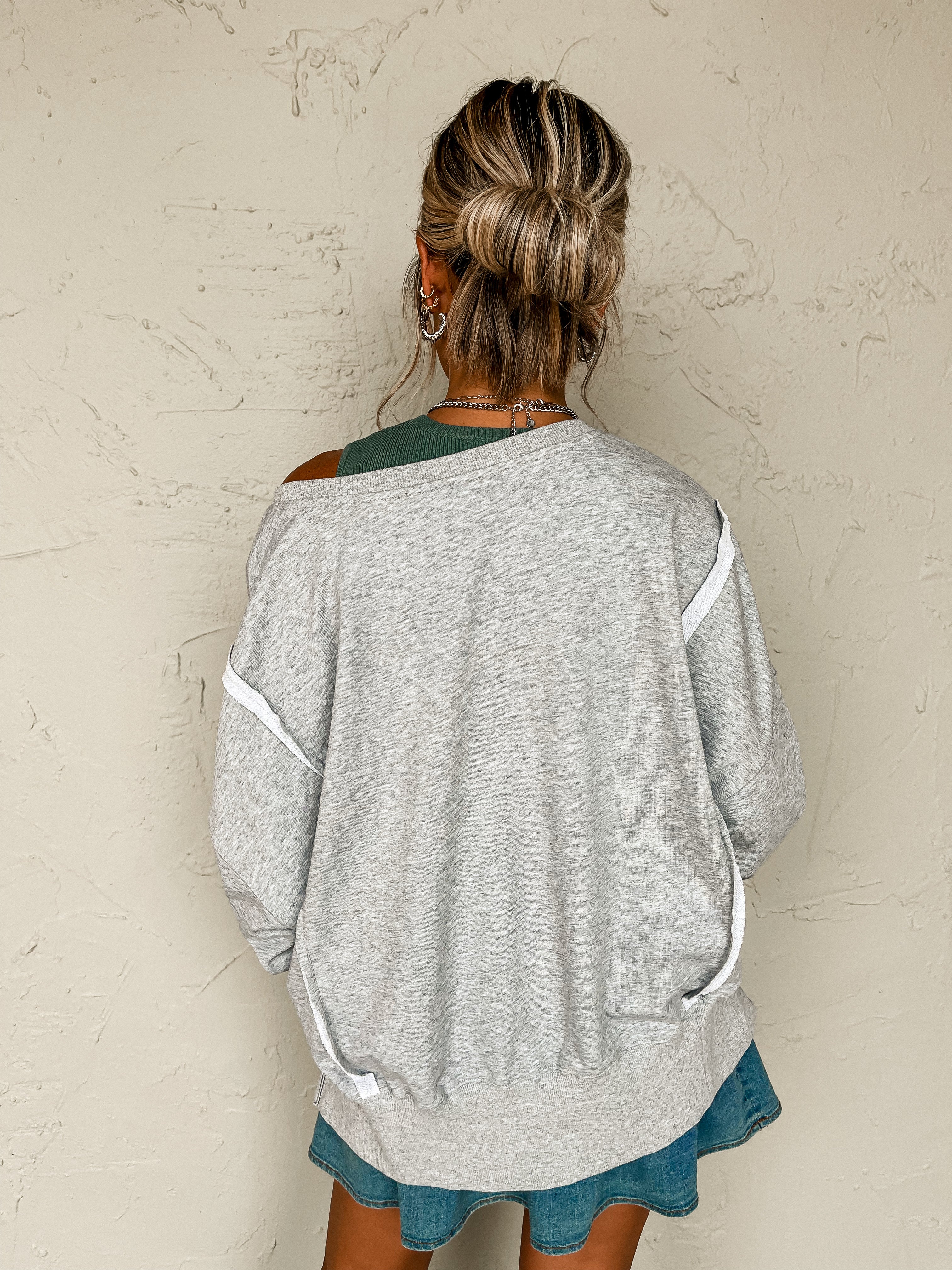 Varsity Long Sleeve Pullover Top