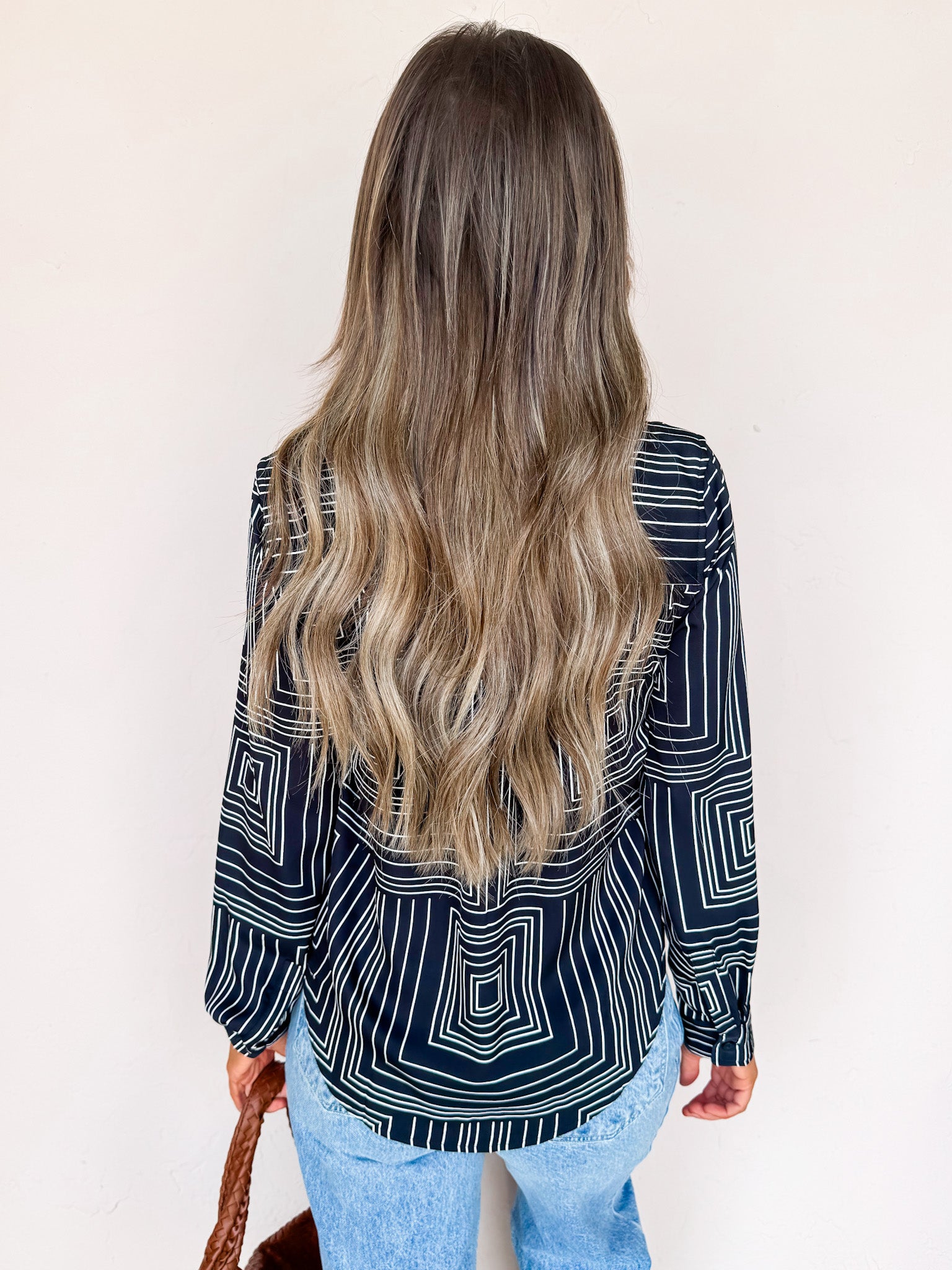 Vibing In Style Printed Button Front Top
