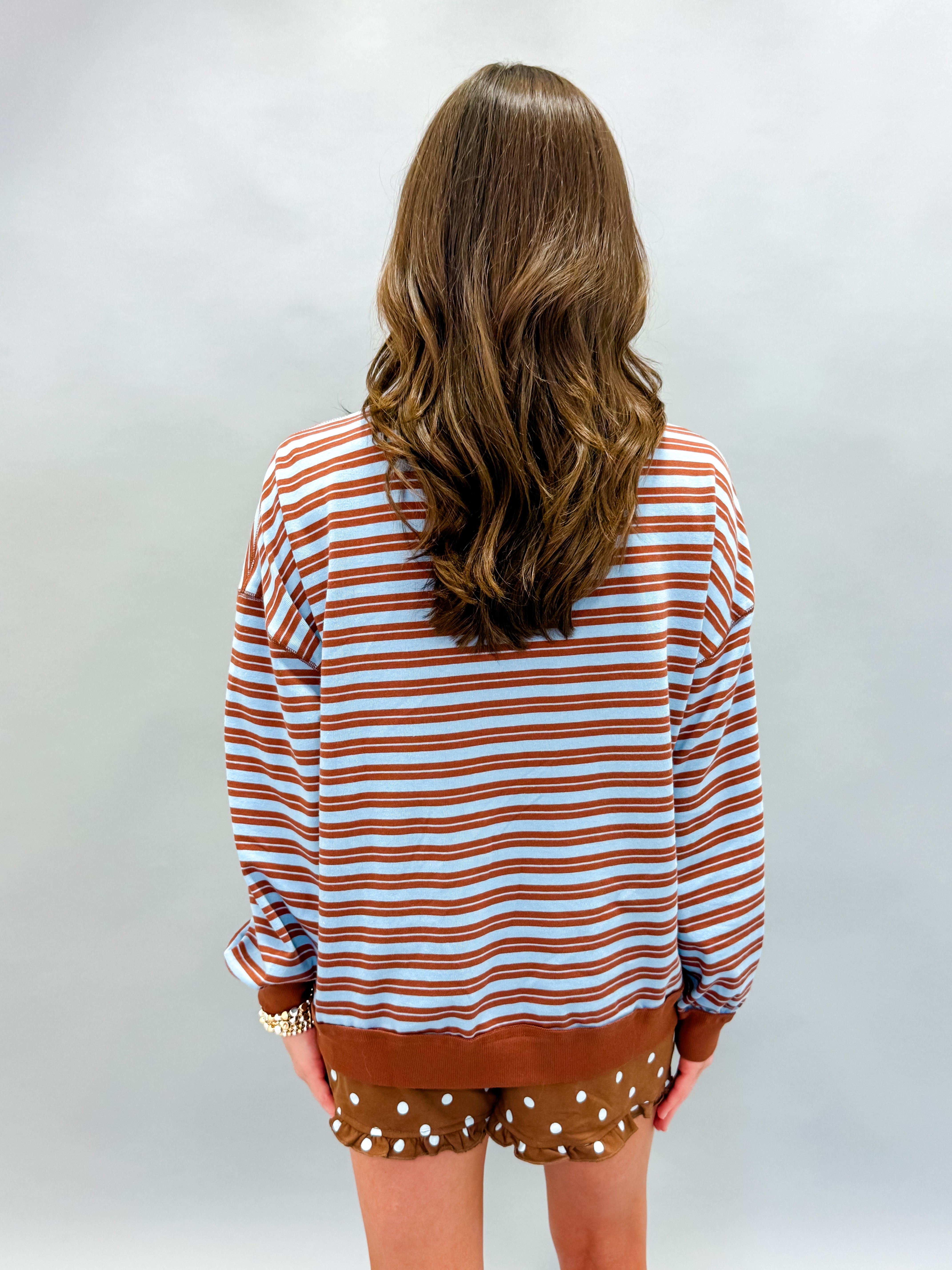Vicky Striped Mockneck Sweatshirt