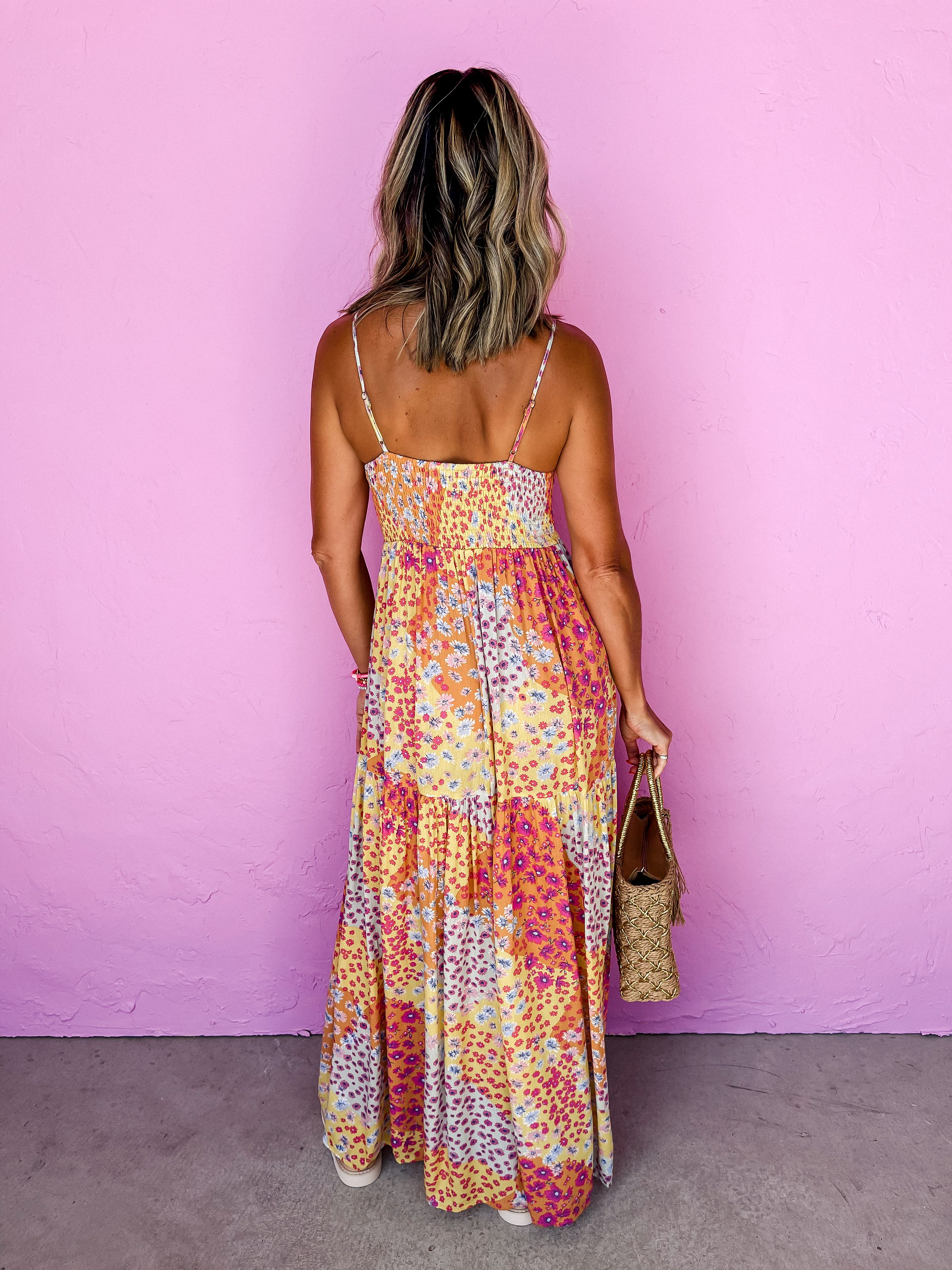 Waiting For A Sign Patchwork Maxi Dress